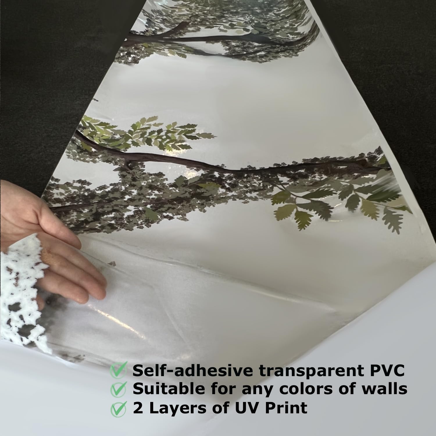 Funlife Original Hand Drawn Large Oak Tree Wall Decal - 88.58x88.58 Inch Nature-Themed Wall Art Sticker for Living Room, Nursery, Playroom - Perfect for Boys' Room Decor & Gender Neutral Spaces