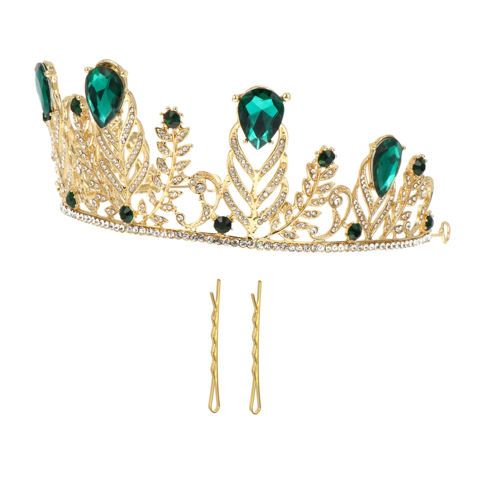 Elegant Baroque Queen Crown Tiara - Vintage Princess Bridal Headpiece for Cosplay, Wedding, and Costume Parties | Rhinestone Hair Accessory for Women | Perfect for European-Themed Events, Bridal Showers & Vintage Photo Shoots