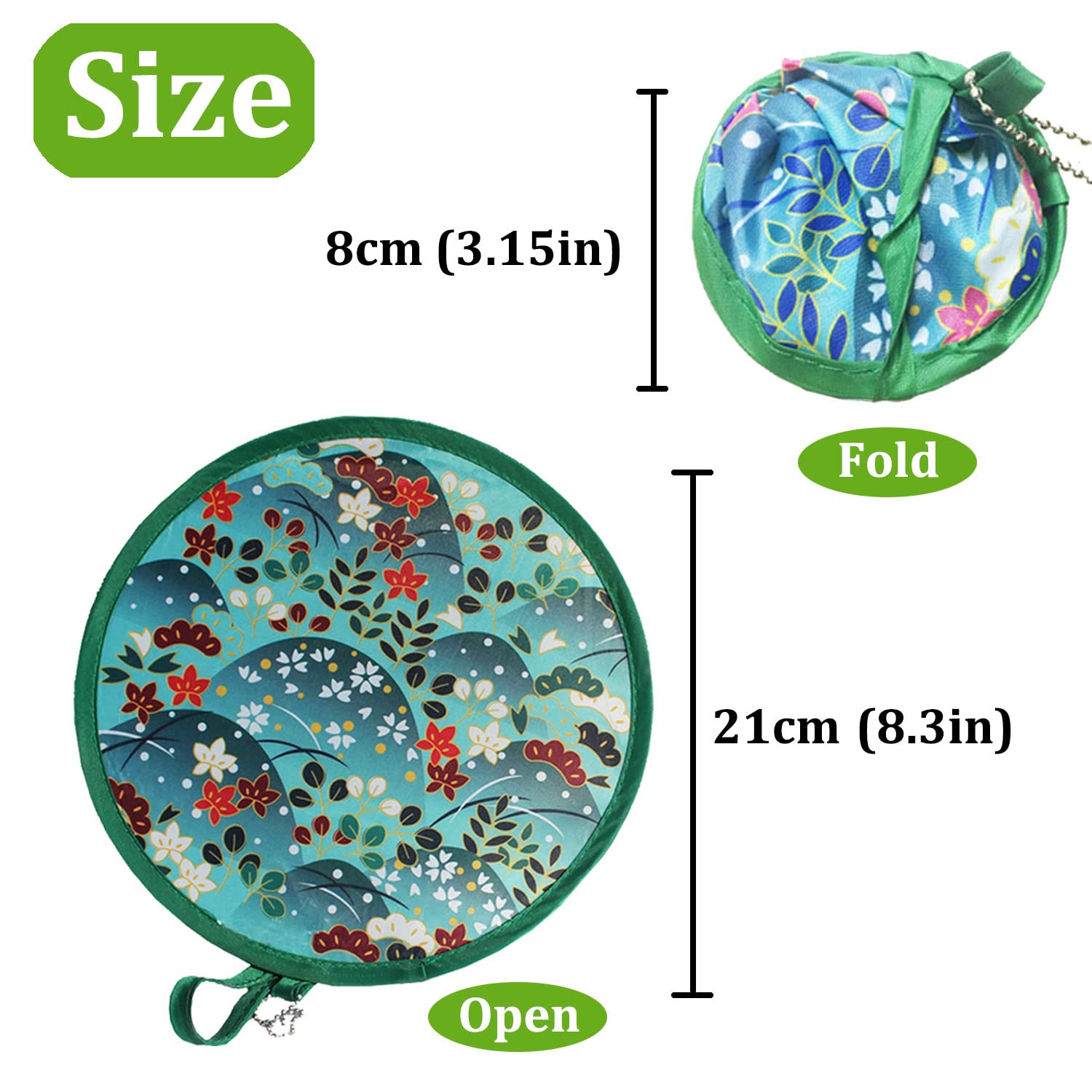 Japanese Style Foldable Hand Fan - 4 Pack Beautiful Pattern Round Folding Fans for Summer Cooling, Wedding Decor, Home Decoration & Festival Accessories | Perfect for Outdoor Events, Cosplay & Traditional Ceremonies