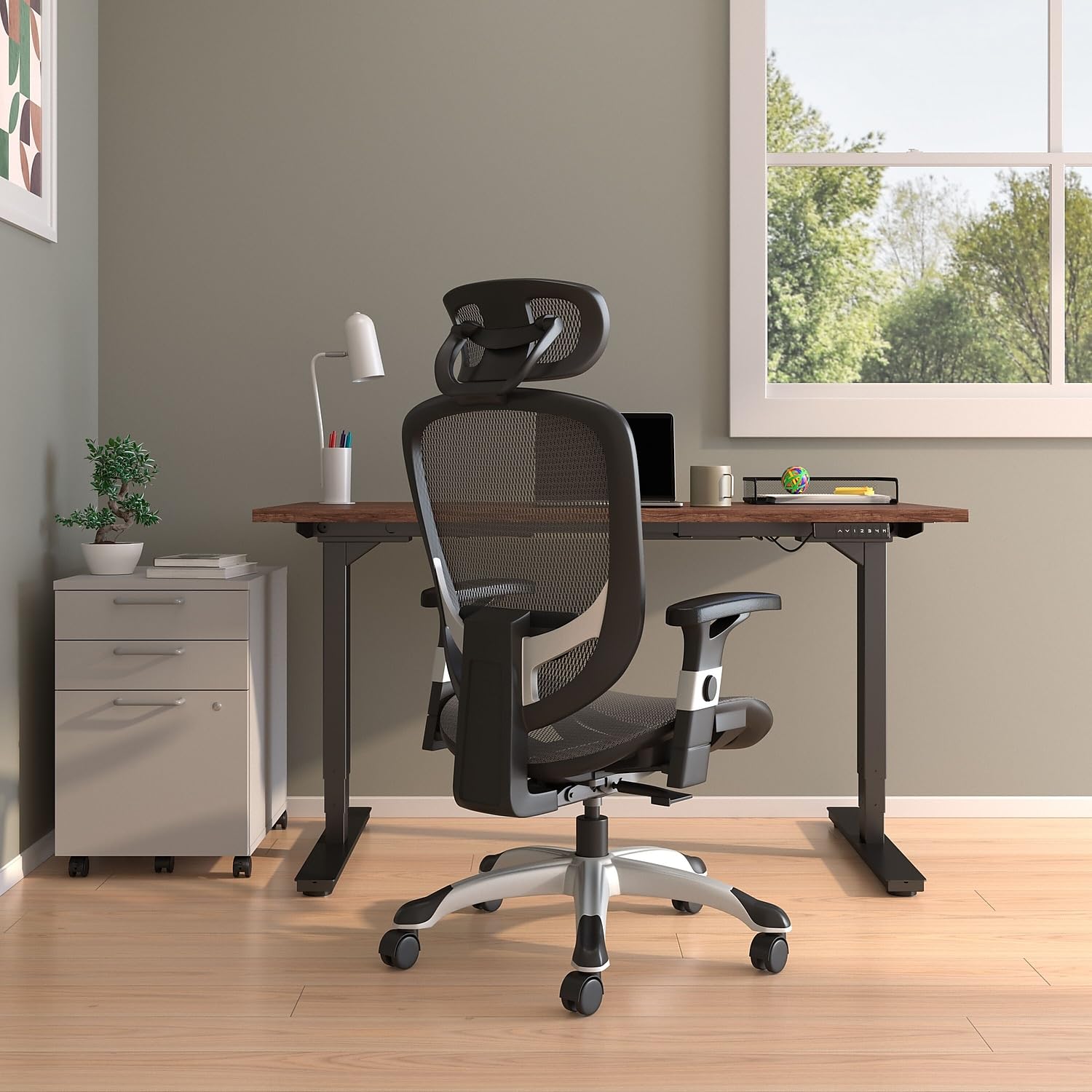 Ergonomic Mesh Computer and Desk Task Chair with Lumbar Support - Breathable Charcoal Black Office Chair for Home & Workspaces - Ideal for Long Hours of Sitting, Gaming, and Remote Work