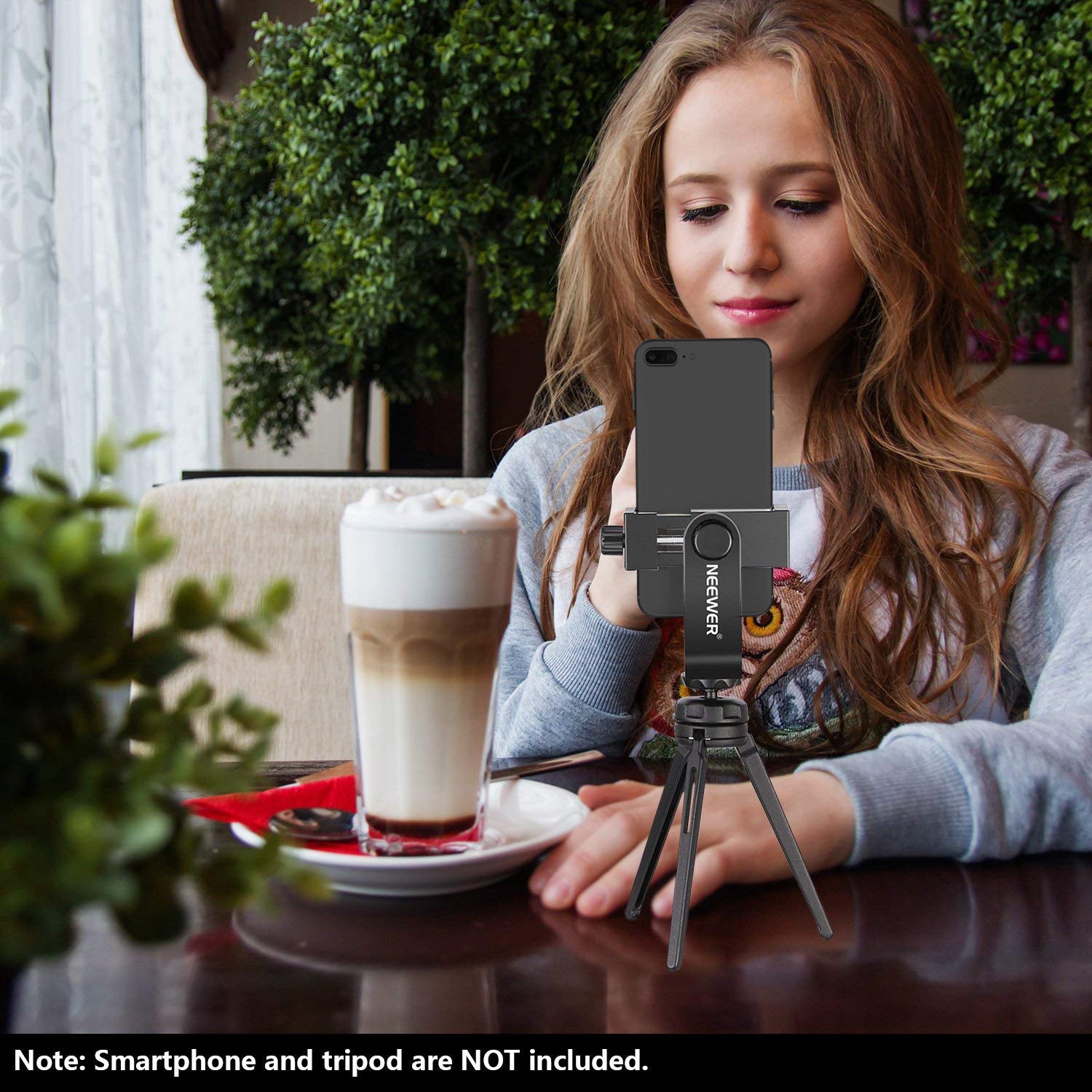 NEEWER Smartphone Tripod Mount Holder - 1/4 Inch Vertical Bracket for iPhone & Android Phones - Perfect for Vlogging, Live Streaming & Photography