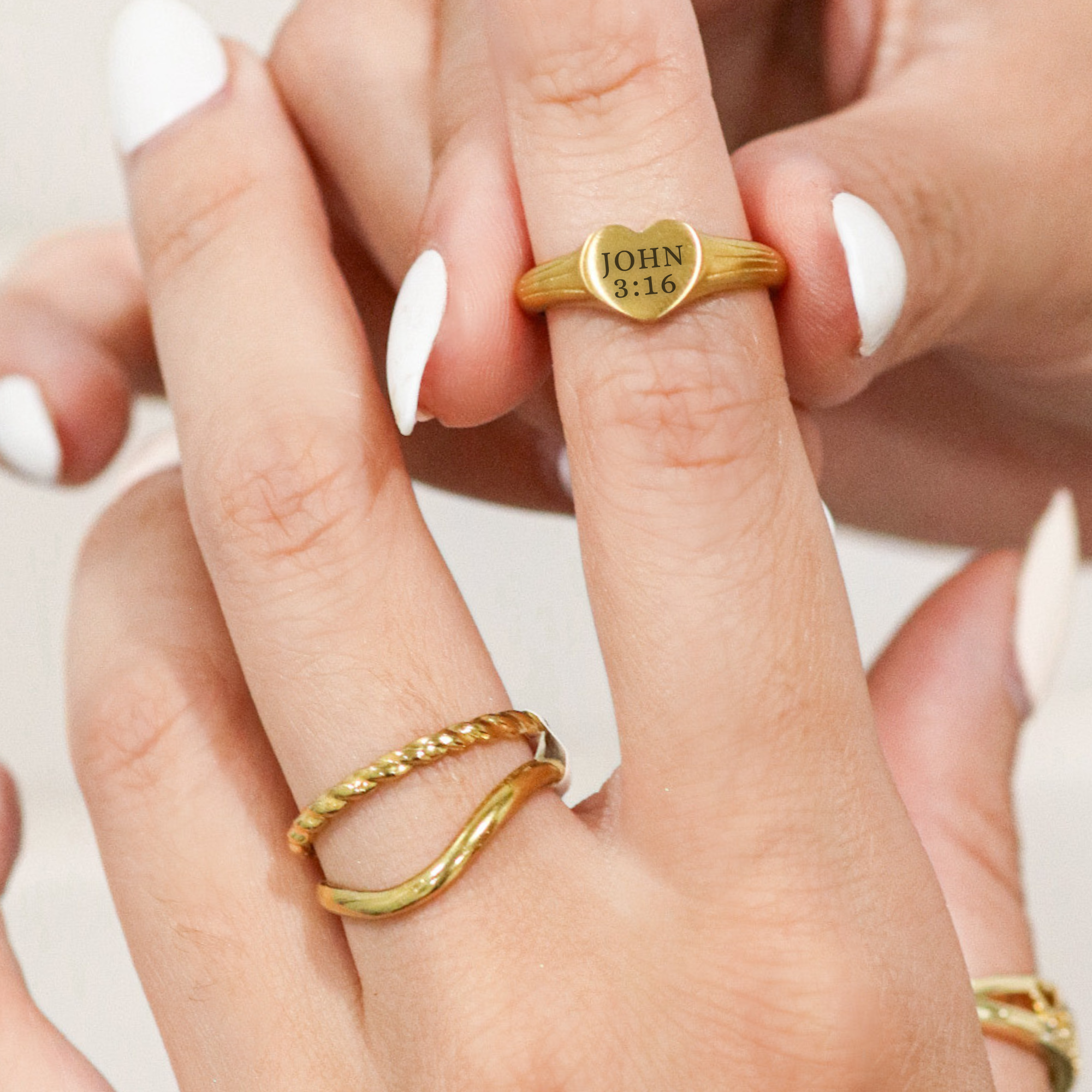 Personalized Heart Signet Engraved Ring for Women - Custom Initials & Date - Perfect for Valentine's Gift, Anniversary, or Promise Ring