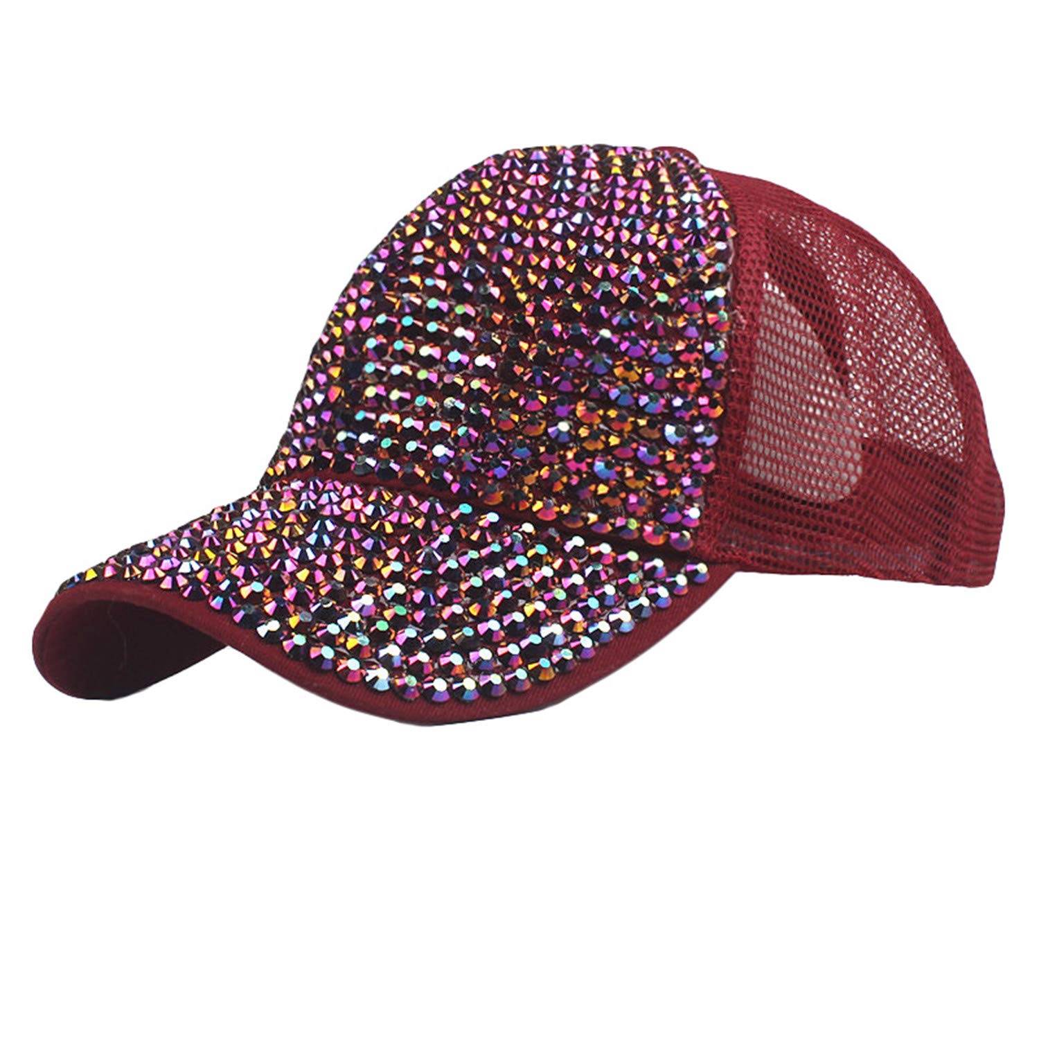 Sparkly Glitter Baseball Cap for Women - Shiny Sequins Ponytail Hat with Messy Bun Hole | Perfect for Sports, Parties, and Everyday Fashion Accessory