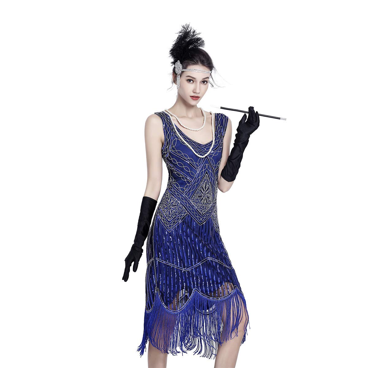 Vintage 1920s Flapper Dresses for Women - Roaring 20s Gatsby Style Fringe Dress, Great Gatsby Inspired Cocktail Party Costume | Perfect for Halloween, Themed Parties & Jazz Age Events