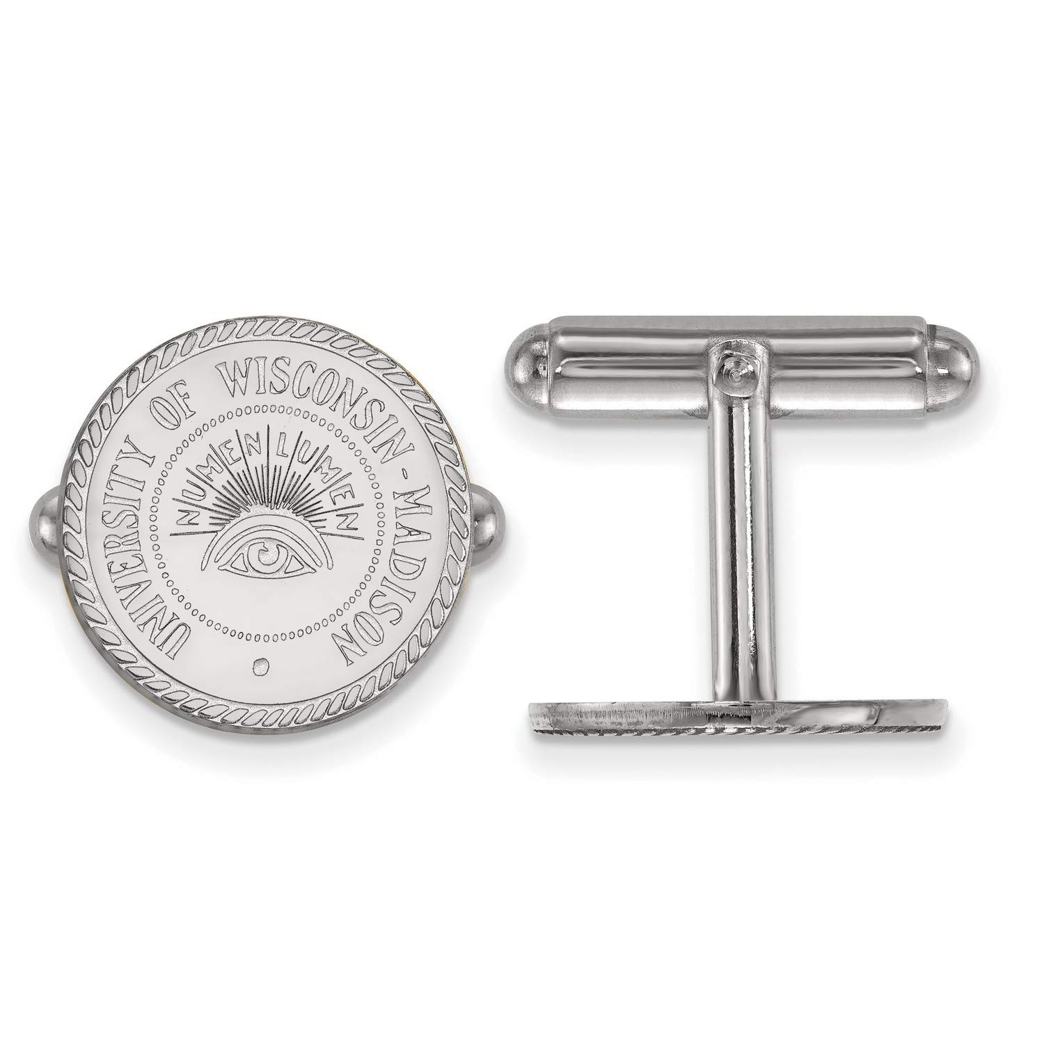University of Wisconsin Badgers .925 Sterling Silver School Crest Cufflinks 15x15mm - Perfect for Graduation Gifts & Formal Occasions