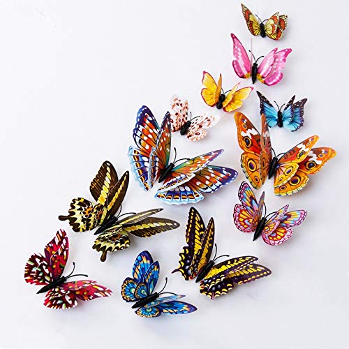 FOUNDLINE 12pcs Glow in The Dark Fridge Magnets - 3D Butterfly Design Magnetic Stickers for Home Decor, DIY Wall Art, Kids Room & Kitchen Decoration | Perfect for Refrigerator, Whiteboard & Metal Surfaces