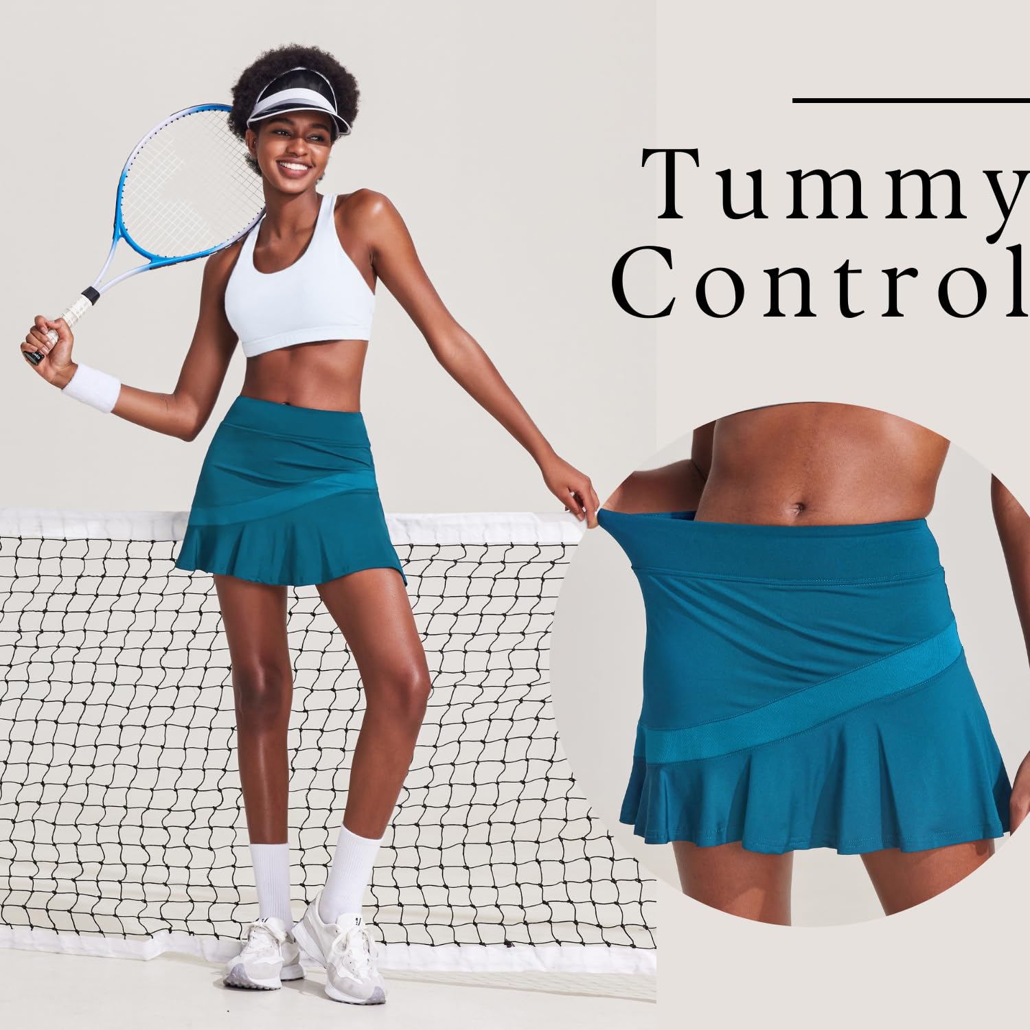 Ekouaer Women's Pleated Tennis Skirt - Athletic Golf Skorts with Pockets - Lightweight Running & Workout Skirt for Women - Perfect for Tennis, Golf, Running & Gym Activities