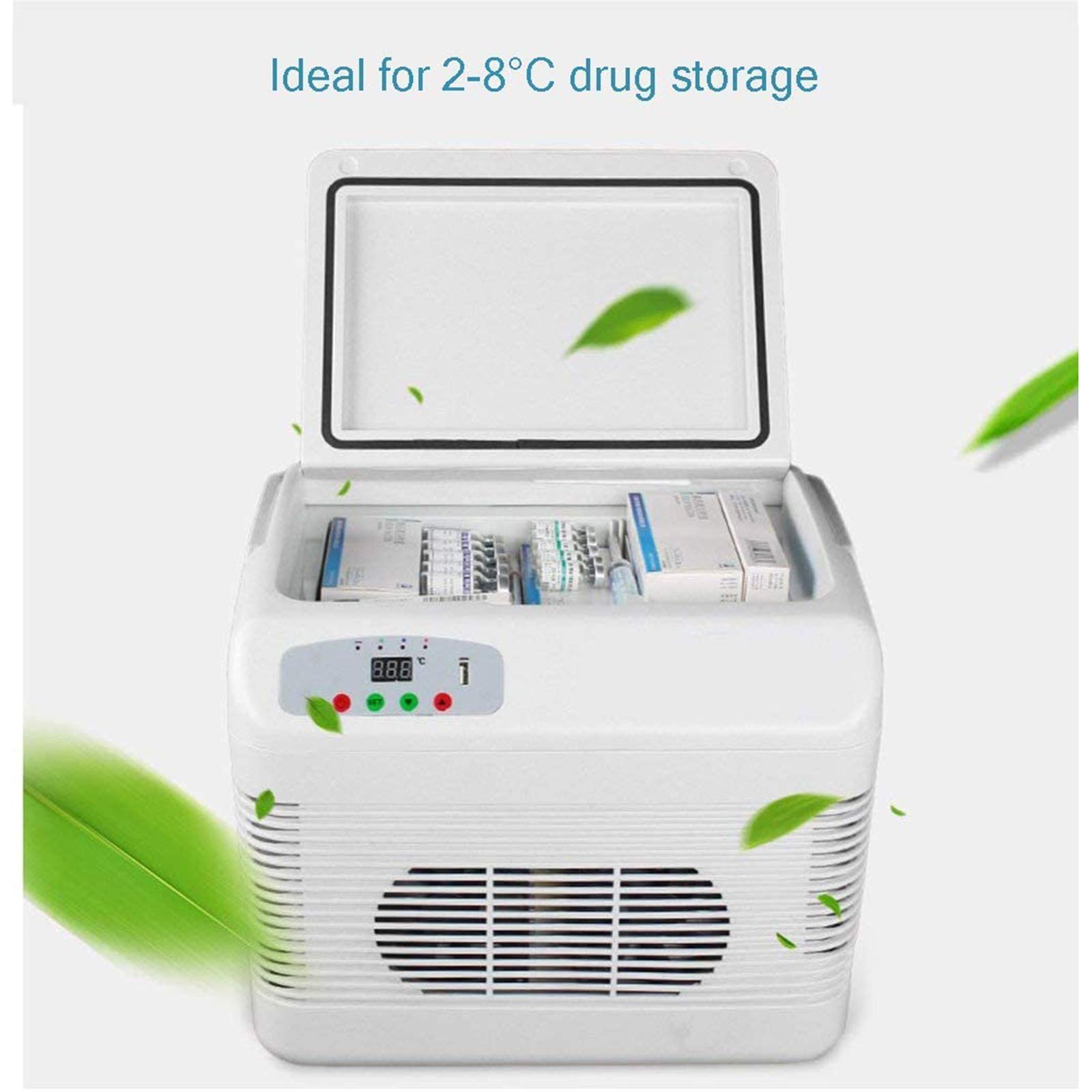 12L Portable Car Refrigerator - Mini Fridge Cooler & Freezer for Insulin, Vaccine & Drug Storage - Dual Mode Cooling/Warming - Ideal for Car, Home, Travel, Camping & Picnic (White)