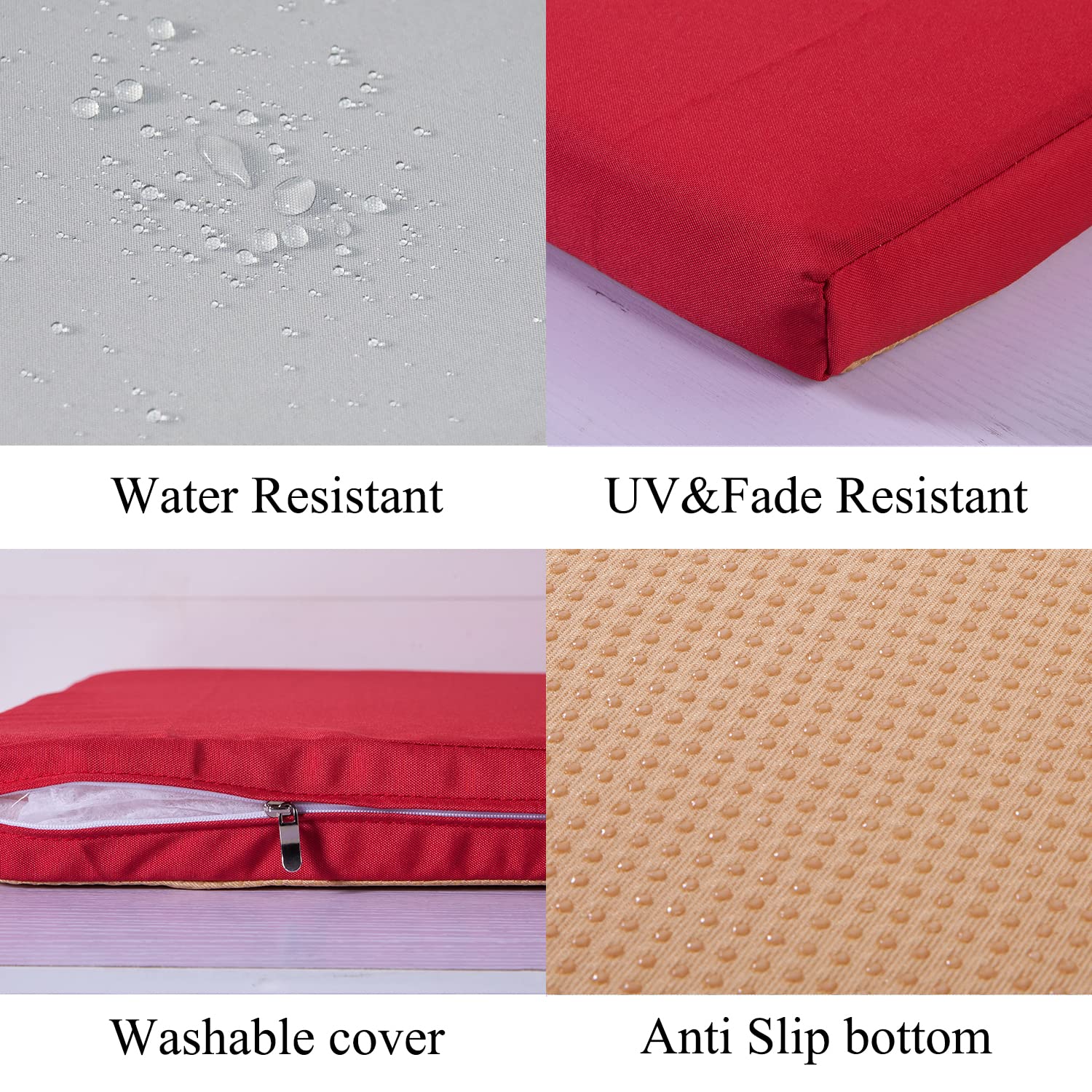 **SAMTY Waterproof Outdoor Bench Cushions for Patio Furniture - Washable Cover, Comfortable Seat Pad for Garden, Porch Swing, Love Sofa & Settee - Perfect for Backyard, Deck & Poolside Relaxation**