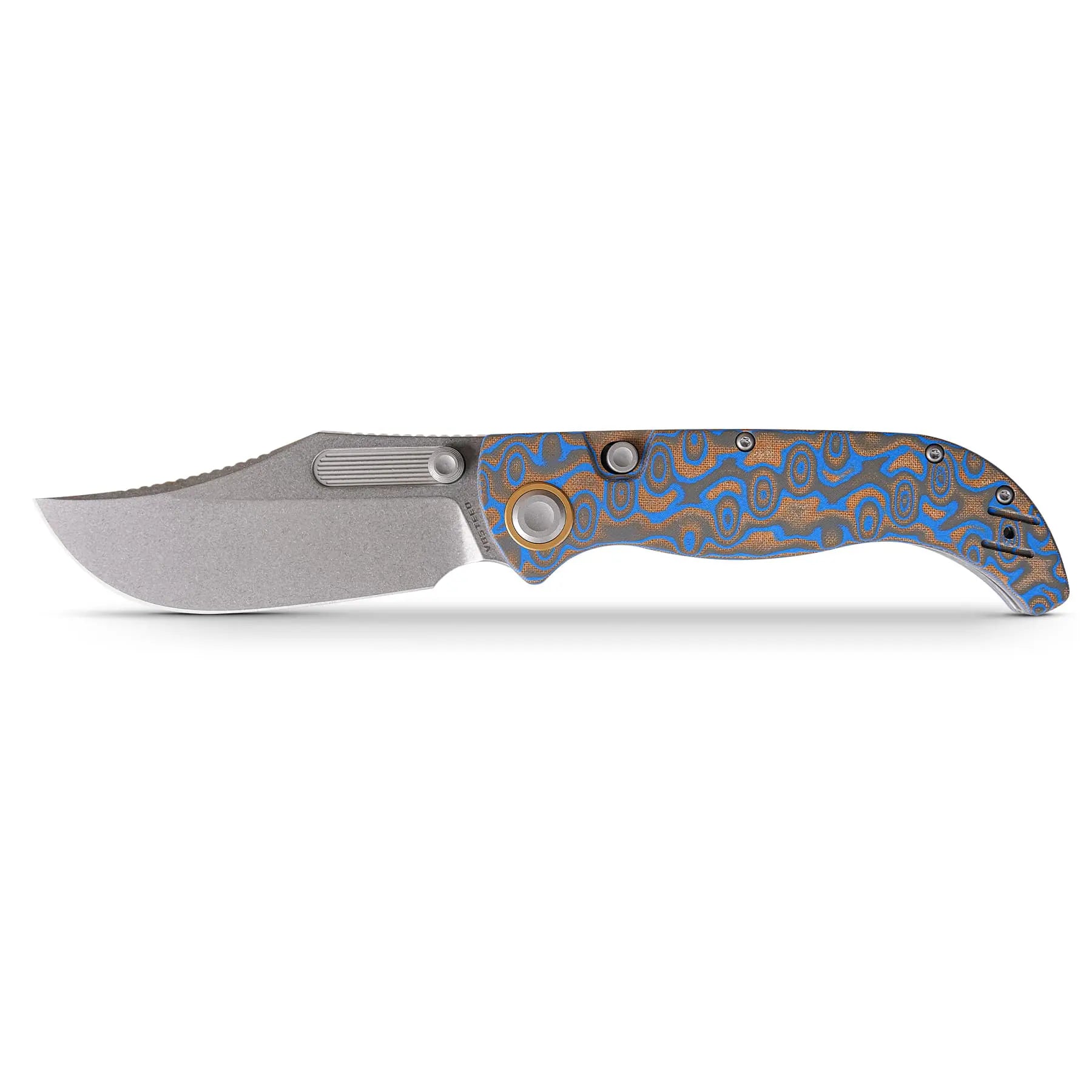 Naga Folding Knife - Blue Ocean Micarta Handle & S35VN Steel Blade | Premium EDC Pocket Knife for Camping, Hiking, and Outdoor Adventures