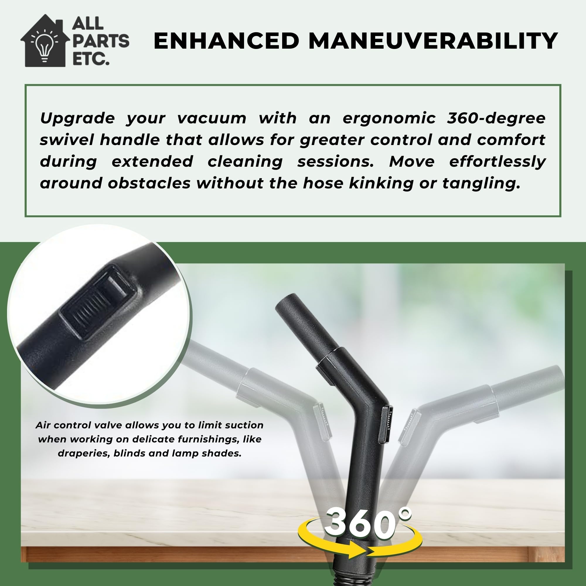 Oreck XL Canister Vacuum Hose Replacement - 10ft Swivel Hose Compatible with Oreck Shurlok & Friction Buster B Handheld Vacuums - Durable Vacuum Accessory for Deep Cleaning Carpets, Furniture & Hard-to-Reach Areas
