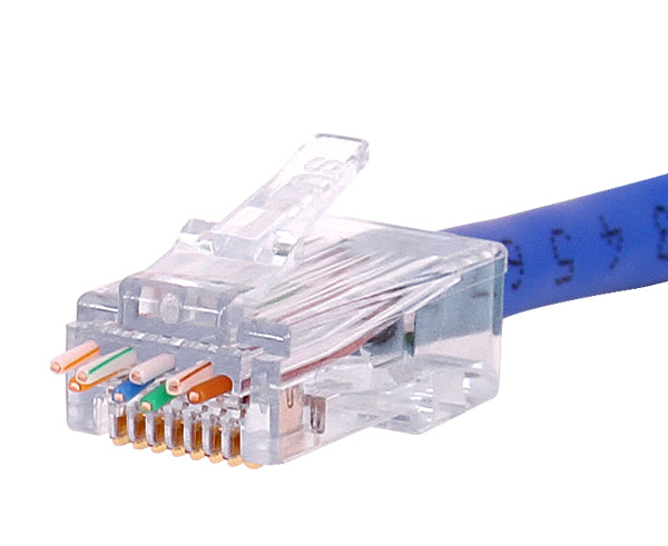 CAT5E/6 ezEX38 RJ45 Connector with Loadbar - PoE+ Compatible, OD Under 7.36mm - Ideal for Network Installations, Data Centers & High-Speed Ethernet Connections