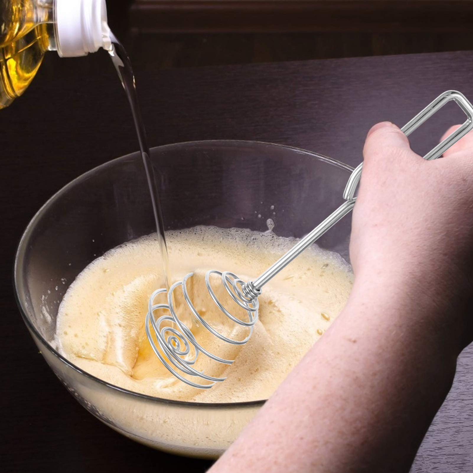 Hemoton 2-Pack Stainless Steel Egg Whisks - Square-Shank Kitchen Stirring Tools for Baking, Cooking & Mixing Eggs, Flour, Cream - Perfect for Home Bakers & Professional Chefs