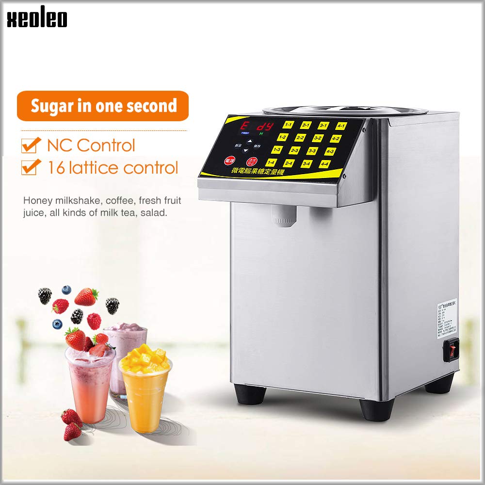 Automatic Sugar Dispenser Machine for Bubble Tea Shop - 16 Grid Syrup Dispenser with 9L Capacity (Stainless Steel) | Perfect for Bubble Tea, Coffee, Dessert & Beverage Businesses