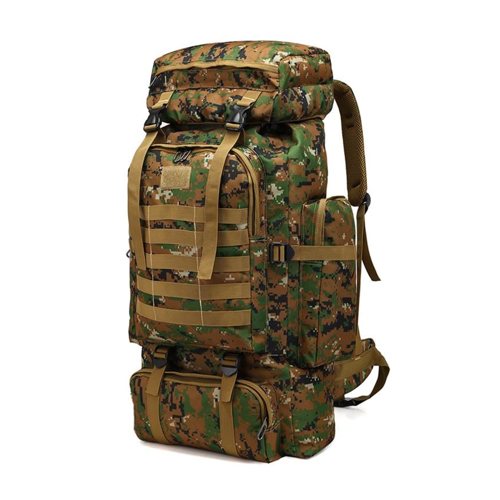 BYDFCOE 80L Waterproof Camouflage Backpack for Men & Women - Lightweight Hiking Backpack for Camping, Climbing, Mountaineering & Outdoor Sports (34 x 17 x 70cm) - Perfect for Weekend Getaways, Trekking Adventures & Travel Essentials