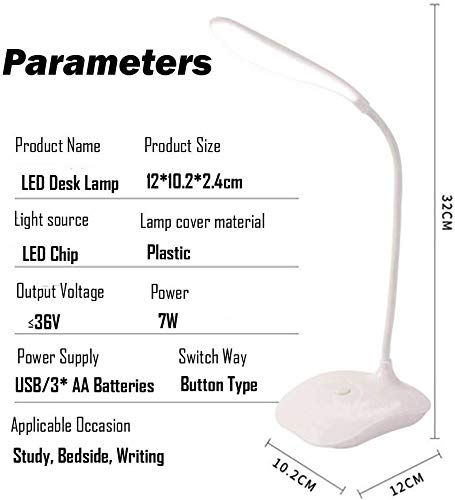 5 Pack LED Desk Lamp - USB & Battery Powered Flexible Gooseneck Table Light for Eye Protection, Perfect for Dorm, Study, Office & Bedroom - Ideal for Reading, Working & Night Use
