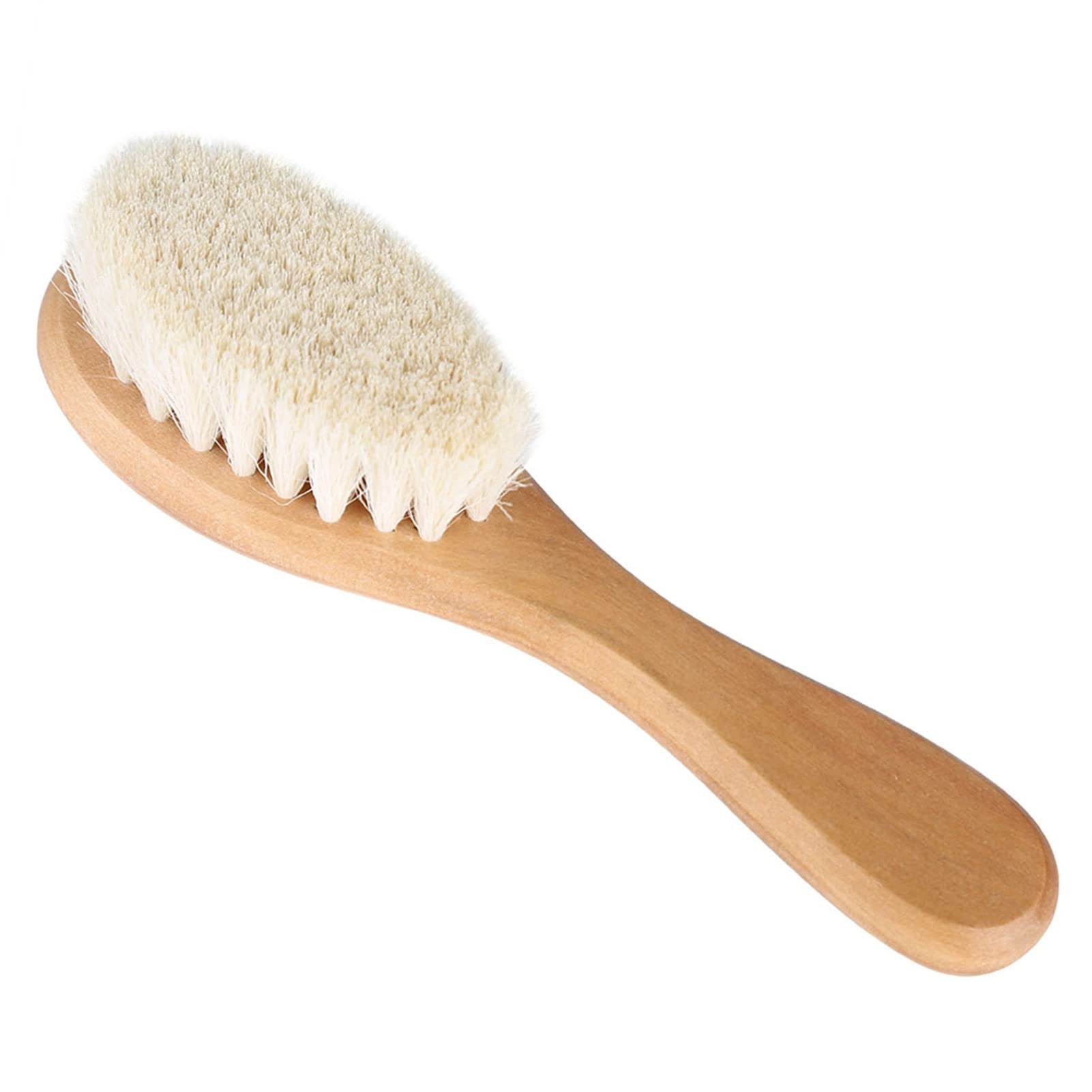 **Soft Goat Bristle Baby Hair Brush for Newborns & Infants – Gentle Head Brush & Scalp Massager for Kids – Perfect for Bath Time & Relaxation**