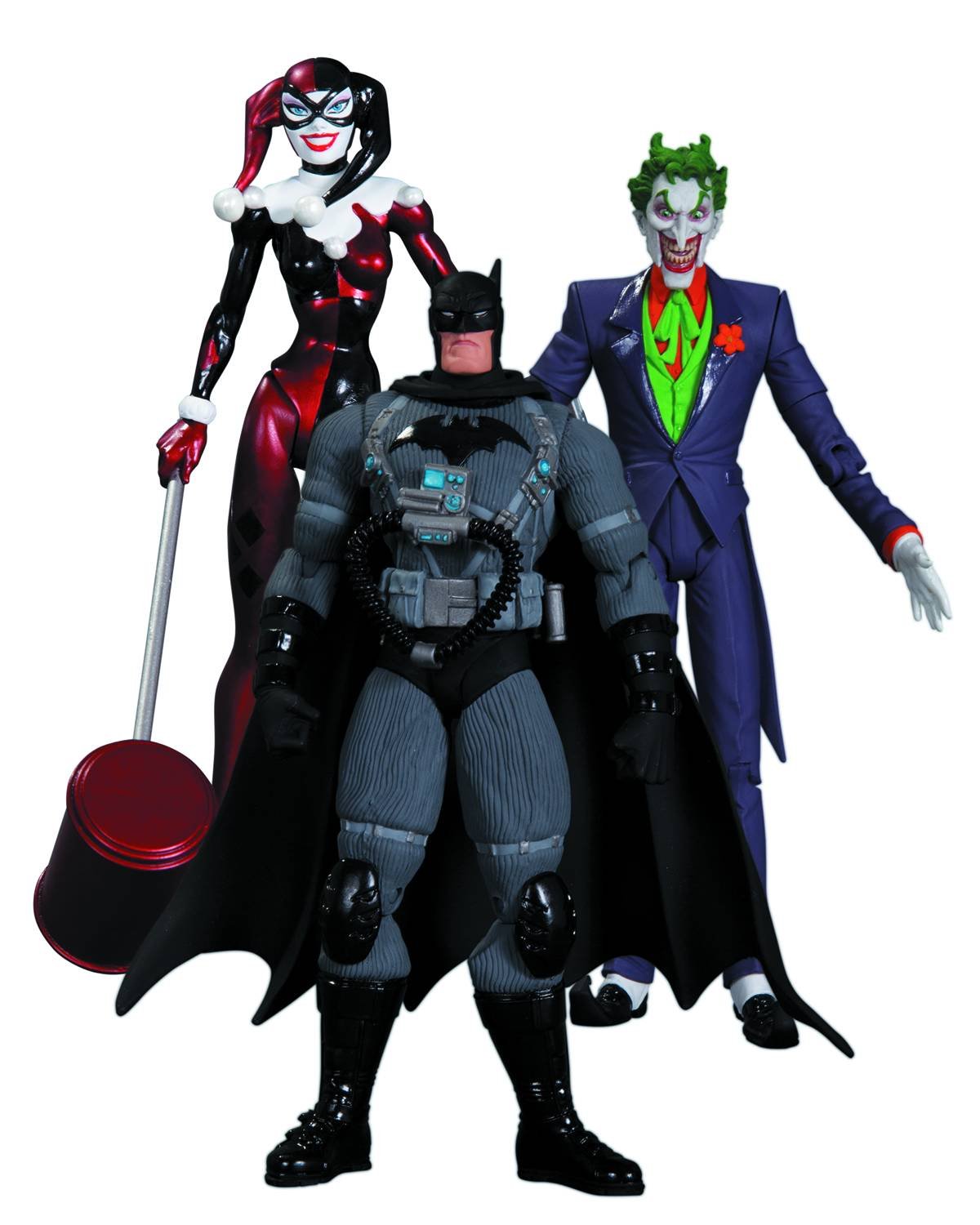 DC Collectibles Hush The Joker, Harley Quinn and Stealth Batman 3-Pack Action Figures Set - Perfect for Comic Book Fans, Collectors and Superhero Display