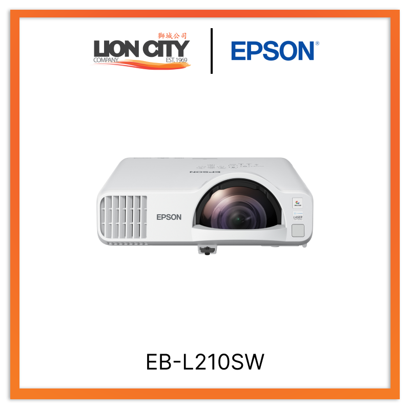 Epson EB-L210SW Short Throw Laser Projector - 4K Ultra HD, 5000 Lumens, for Home Theater, Office Presentations & Outdoor Movie Nights