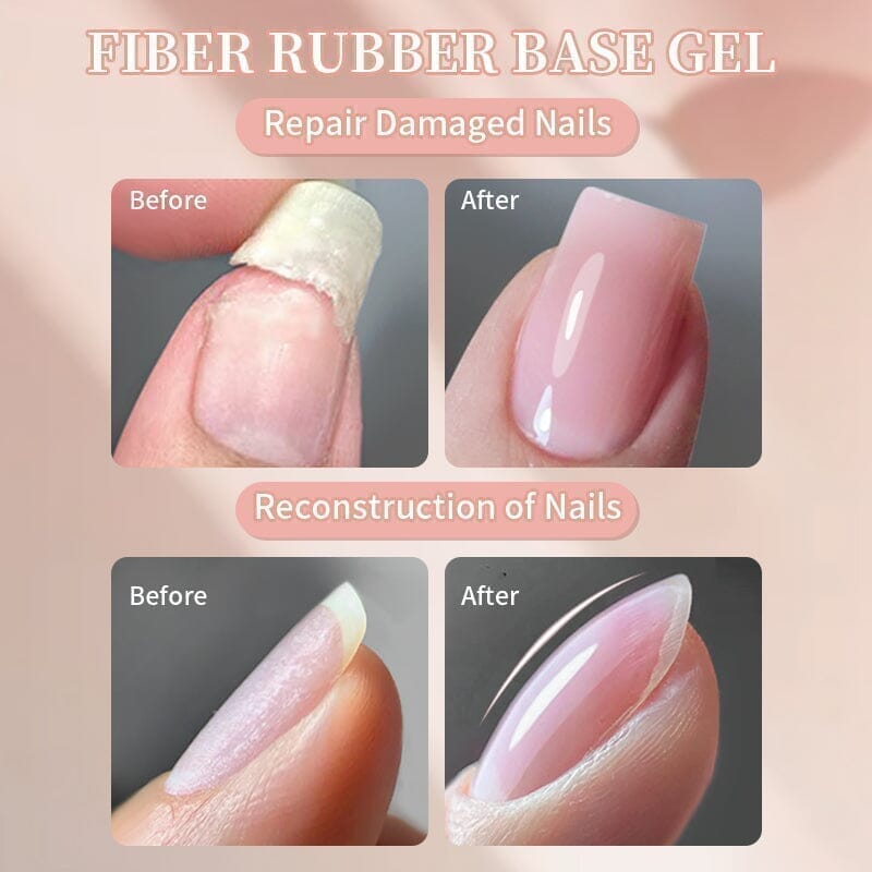 FB06 Nude Fiber Rubber Base Gel 10ml - Professional Nail Extension & Strengthening for Long-Lasting Manicures
