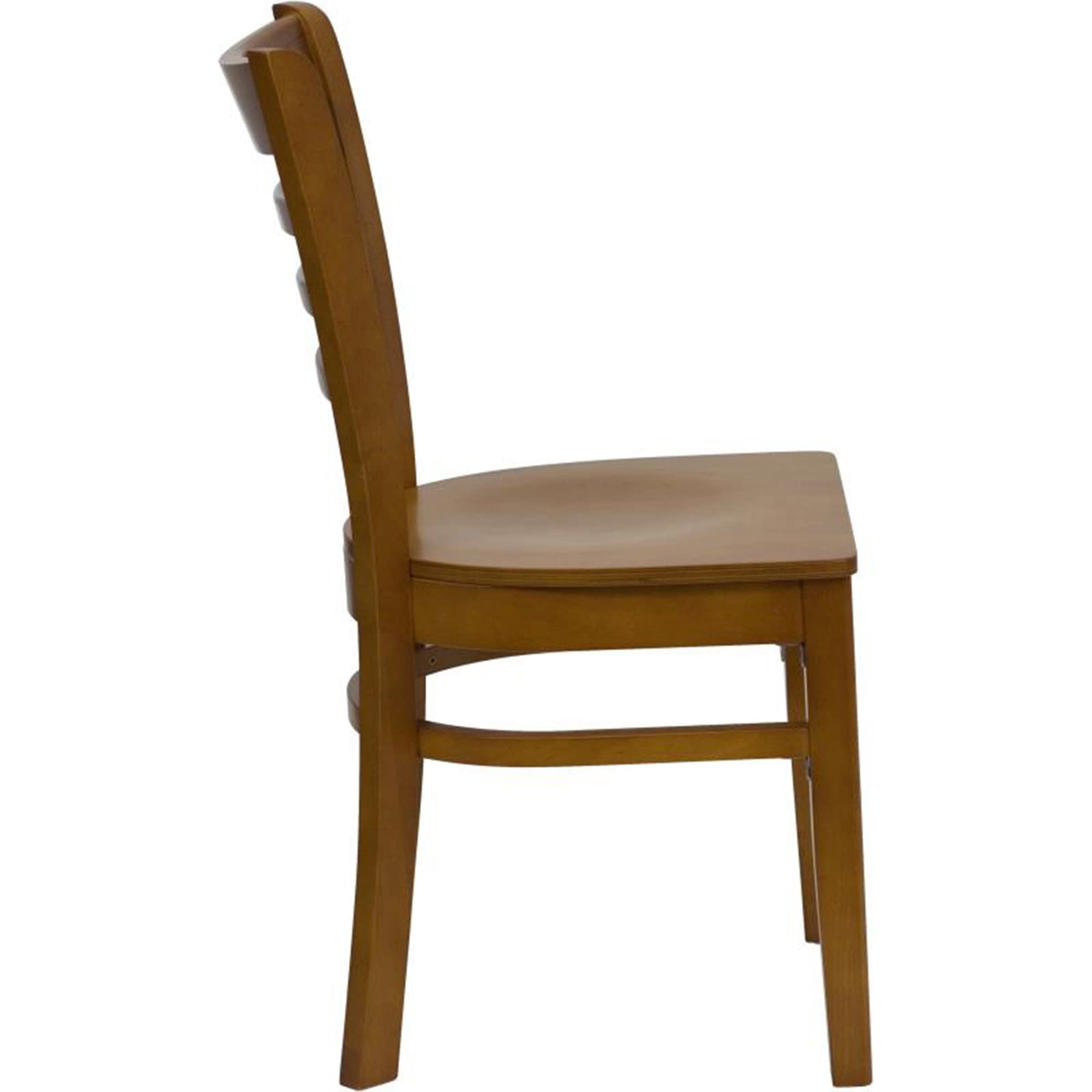 Flash Furniture HERCULES Series Ladder Back Restaurant Chair - Solid Cherry Wood Dining Chair for Kitchen, Cafe & Bistro - Comfortable & Durable Seating Solution