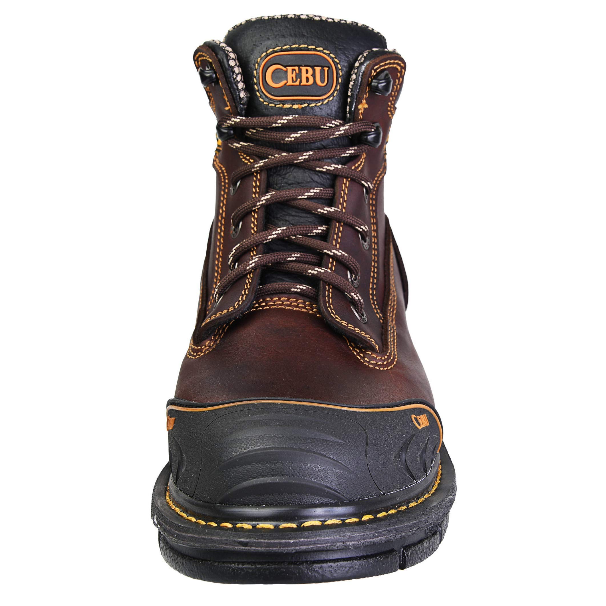 BorceShark Men's 6 Inch Soft Toe Work Boots - Lace Up Ankle Construction Boots with Rubber Shield Protection | Oil & Acid Resistant | Ideal for Manufacturing, Utility, Warehouse Work & Outdoor Labor | Durable Safety Footwear for Construction, Landscaping & Heavy Duty Jobs