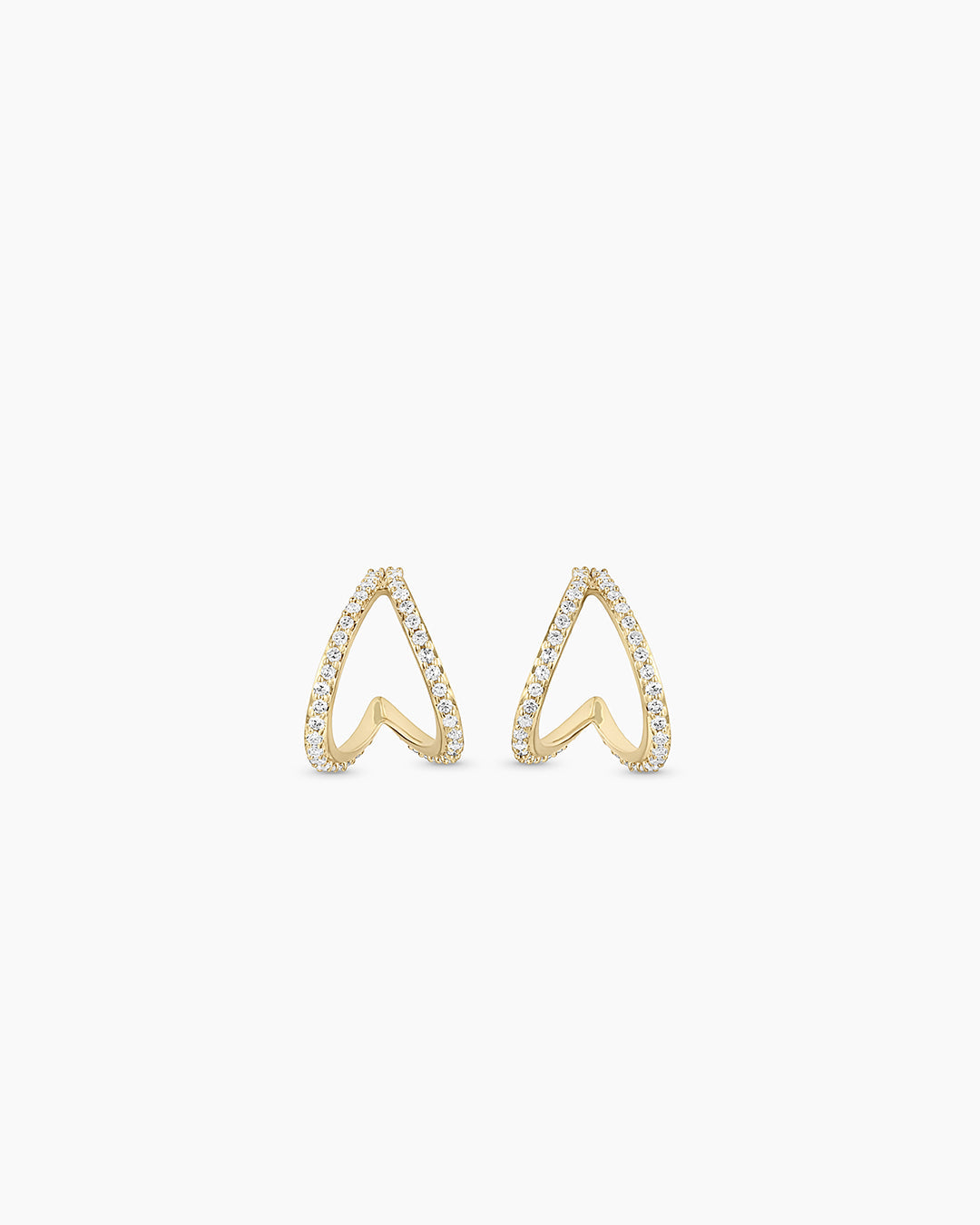 Diamond Pavé Split Huggie Hoop Earrings - Elegant Gold Plated Huggies for Women, Perfect for Parties, Weddings & Everyday Wear