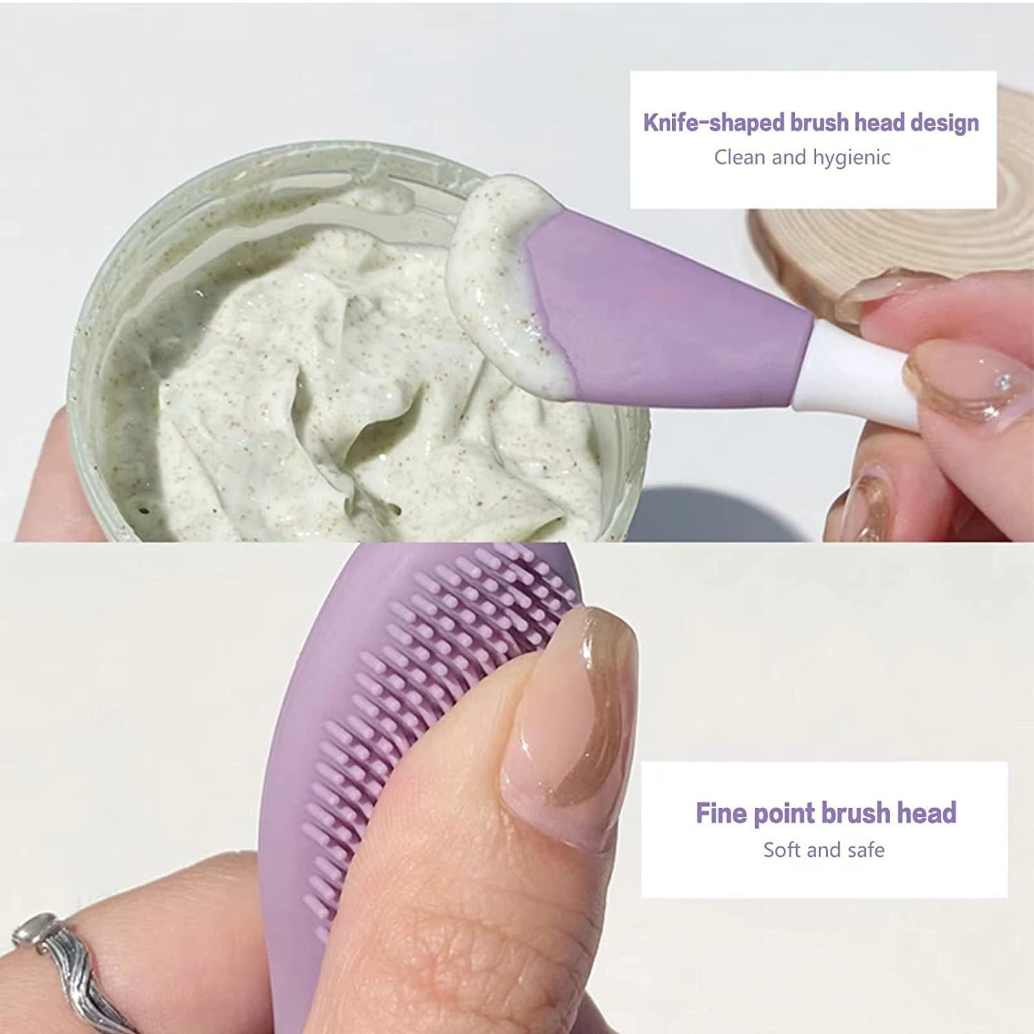 JULEX Soft Silicone Face Mask & Cleansing Brush - Blackhead Remover, Exfoliator for Facials, Mud & Clay Masks - DIY Beauty Salon Tool for Skin Care & Body Lotion Application (Purple) - Perfect for Spa Days & At-Home Skincare Routines