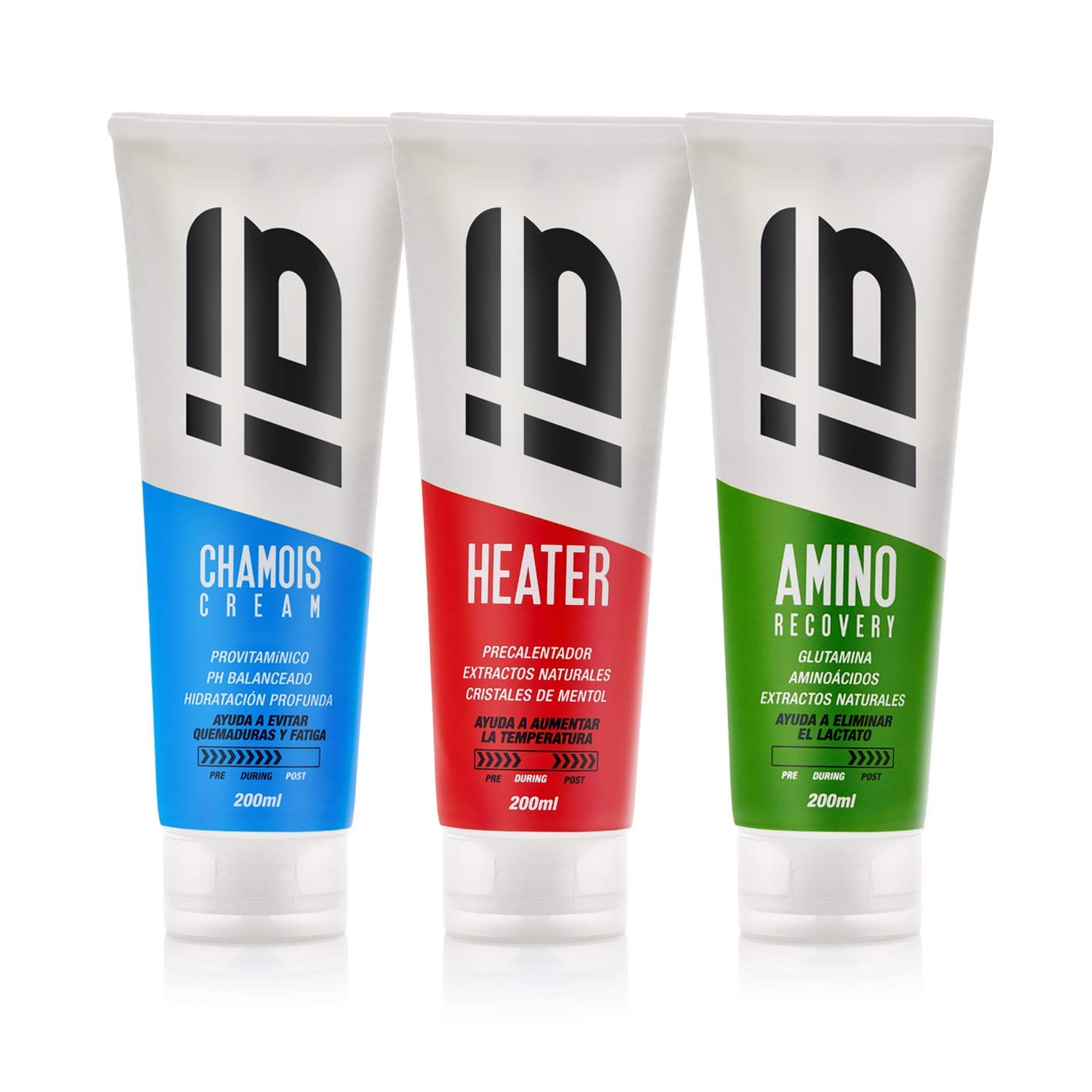 INBIKE 3-Pack Cycling Cream Set (Heating Cream, Amino Acid Cream, Chamois Cream for Men - Blue) | Ideal for Long-Distance Cycling, Mountain Biking & Triathlon Training