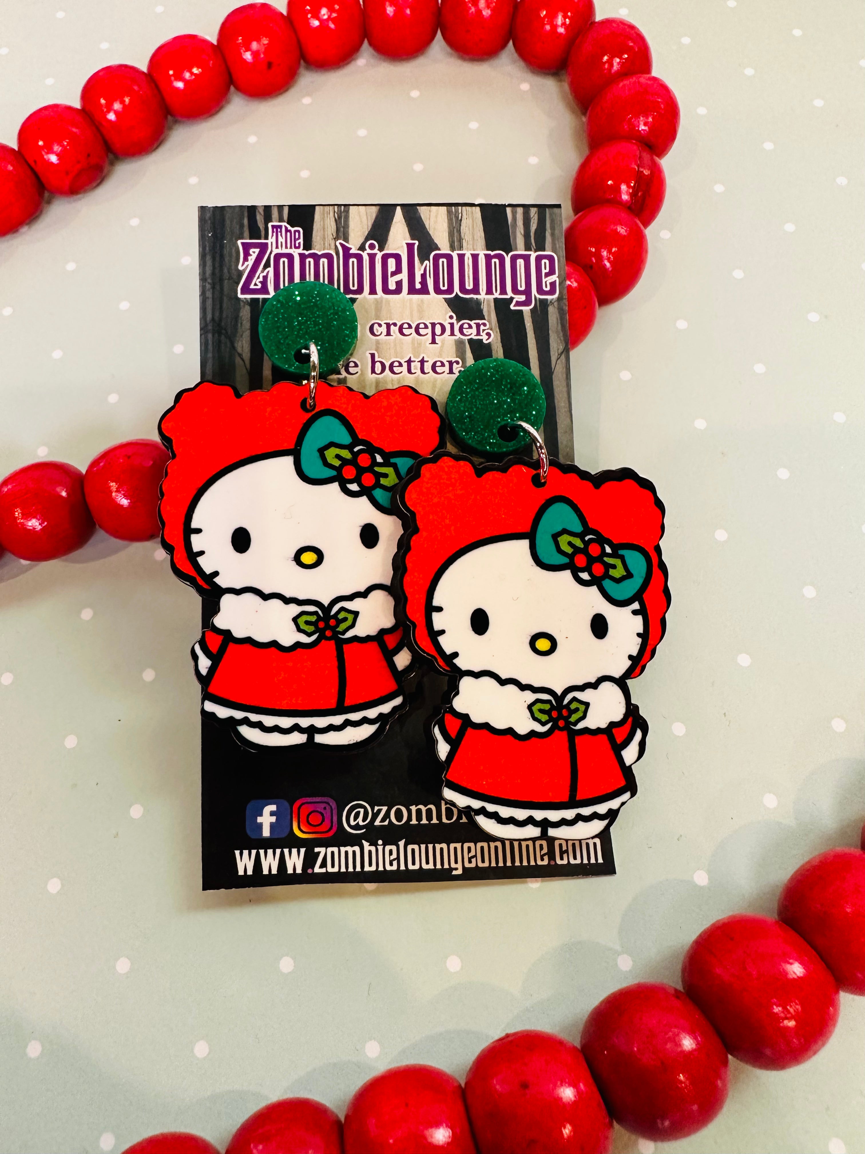 Christmas Kitty Earrings for Women - Cute Cat Stud Earrings Holiday Jewelry Gift for Her - Perfect for Christmas Parties & Festive Celebrations