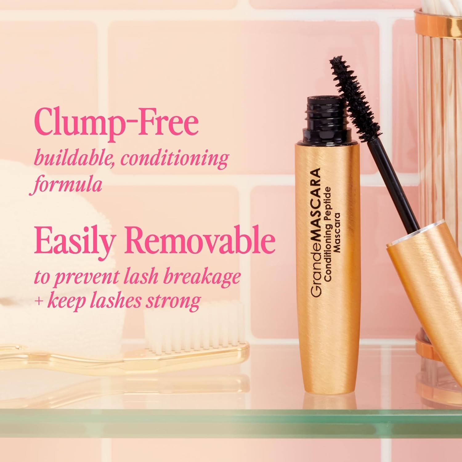 Grande Cosmetics GrandeMASCARA Conditioning Peptide Mascara - Volumizing & Lengthening for Natural Lashes | Perfect for Daily Wear & Special Occasions