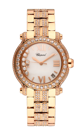 Chopard Happy Sport 18K Rose Gold Diamond Ladies Watch - Luxury Women's Timepiece for Gifts, Special Occasions & Everyday Elegance