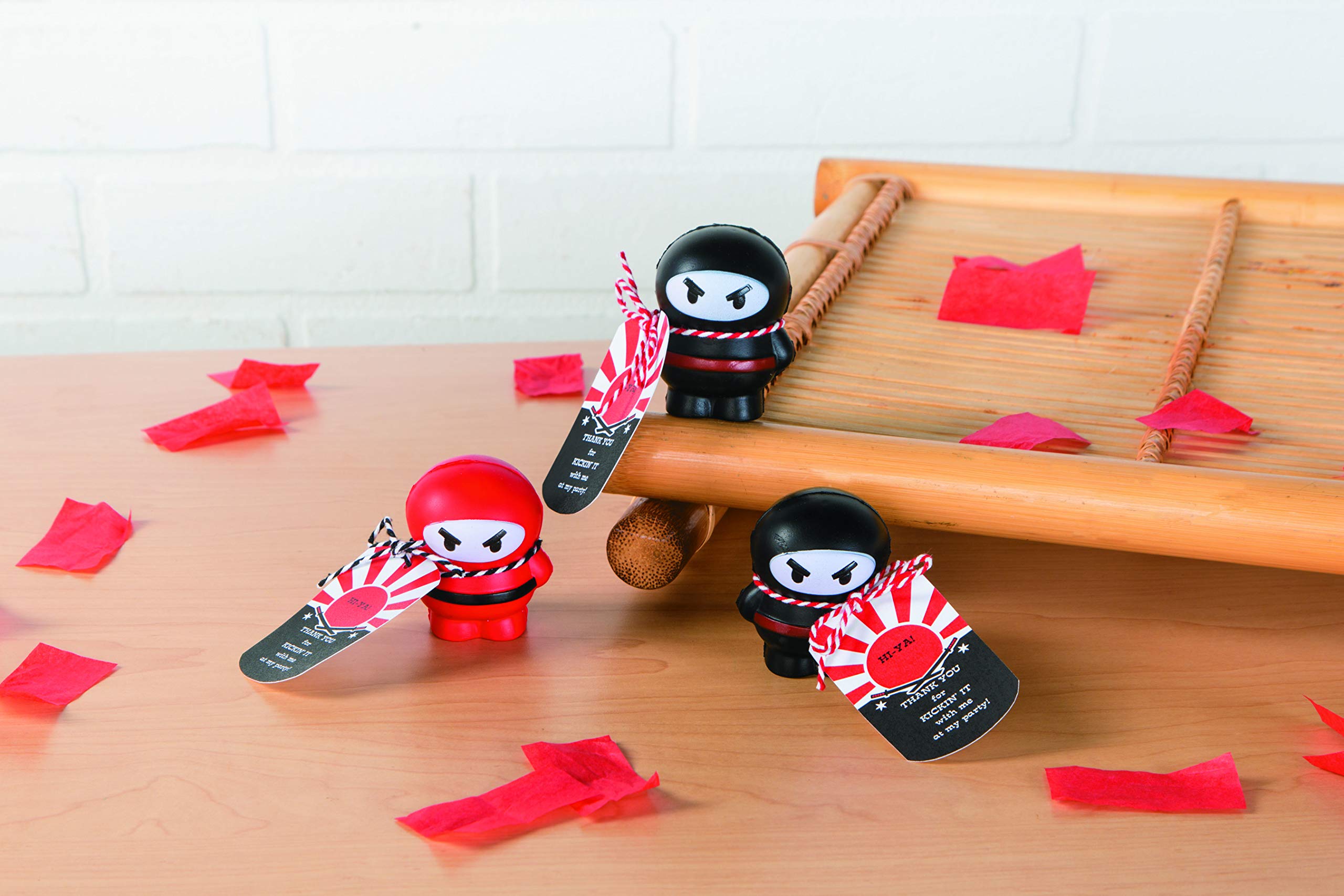 Ninja Stress Relief Toys - 12 Pack Squeeze Balls for Anxiety & Relaxation - Perfect for Birthday Gifts, Office Desk, Classroom & Travel Stress Relief