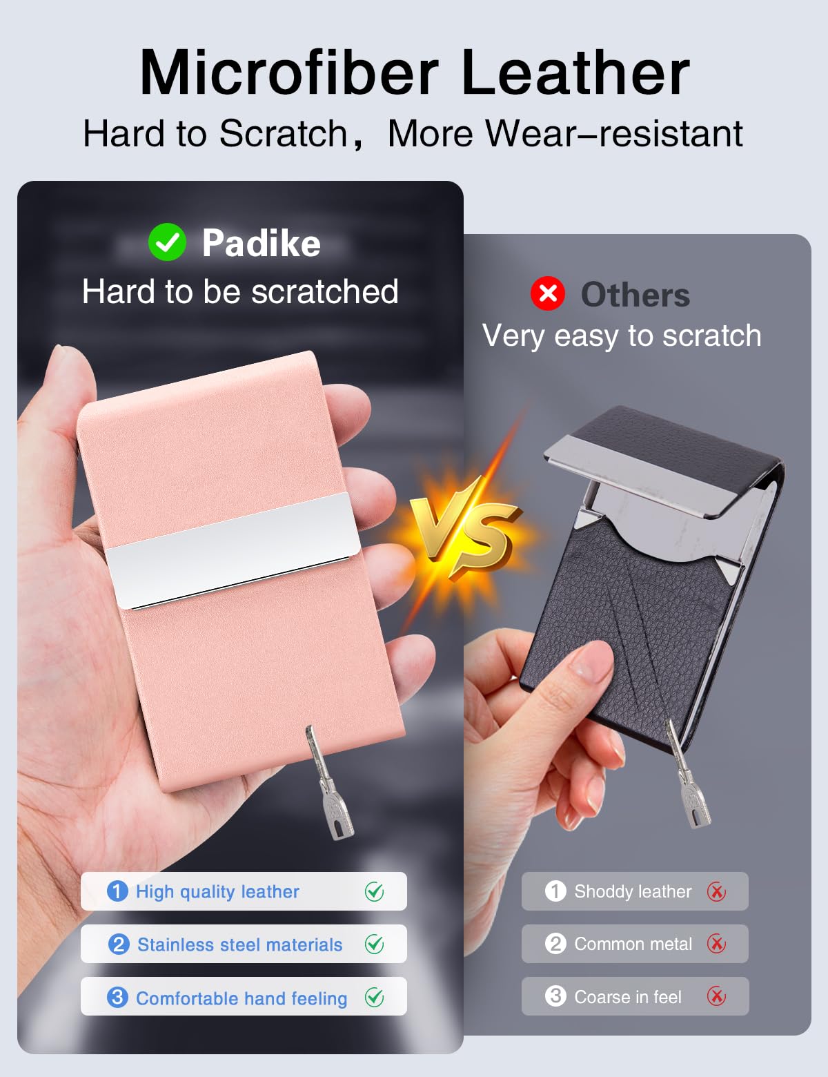Premium PU Leather Business Card Holder - Slim Metal Pocket Card Case with Magnetic Closure for Professionals (Y-Pink) | Perfect for Networking Events, Office Meetings & Business Conferences