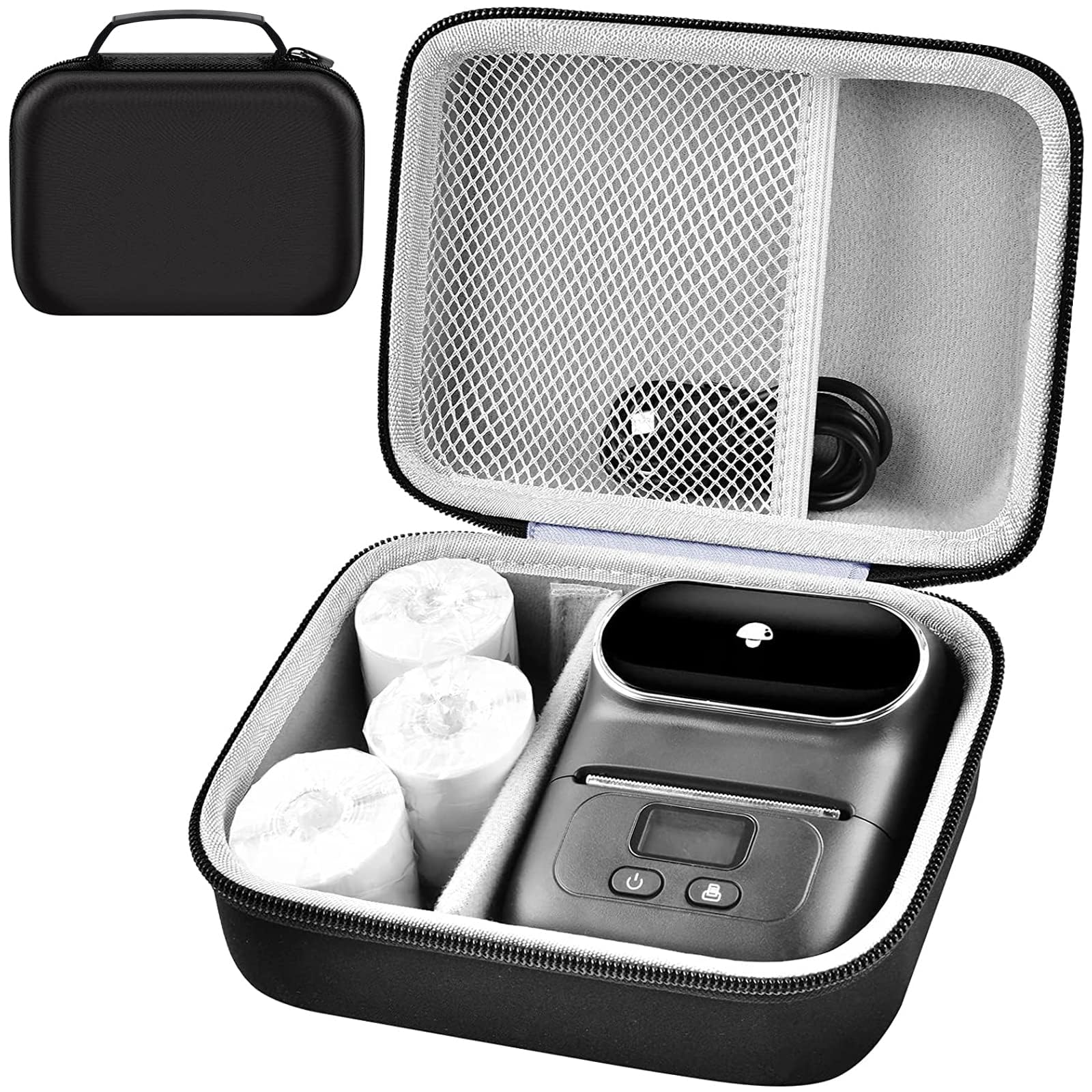 Phomemo M110 Label Maker Case - Portable Mini Bluetooth Thermal Label Printer Storage Bag for Printer Labels, USB Cable & Accessories (Black, Box Only) | Perfect for Office, Home & Travel Organization