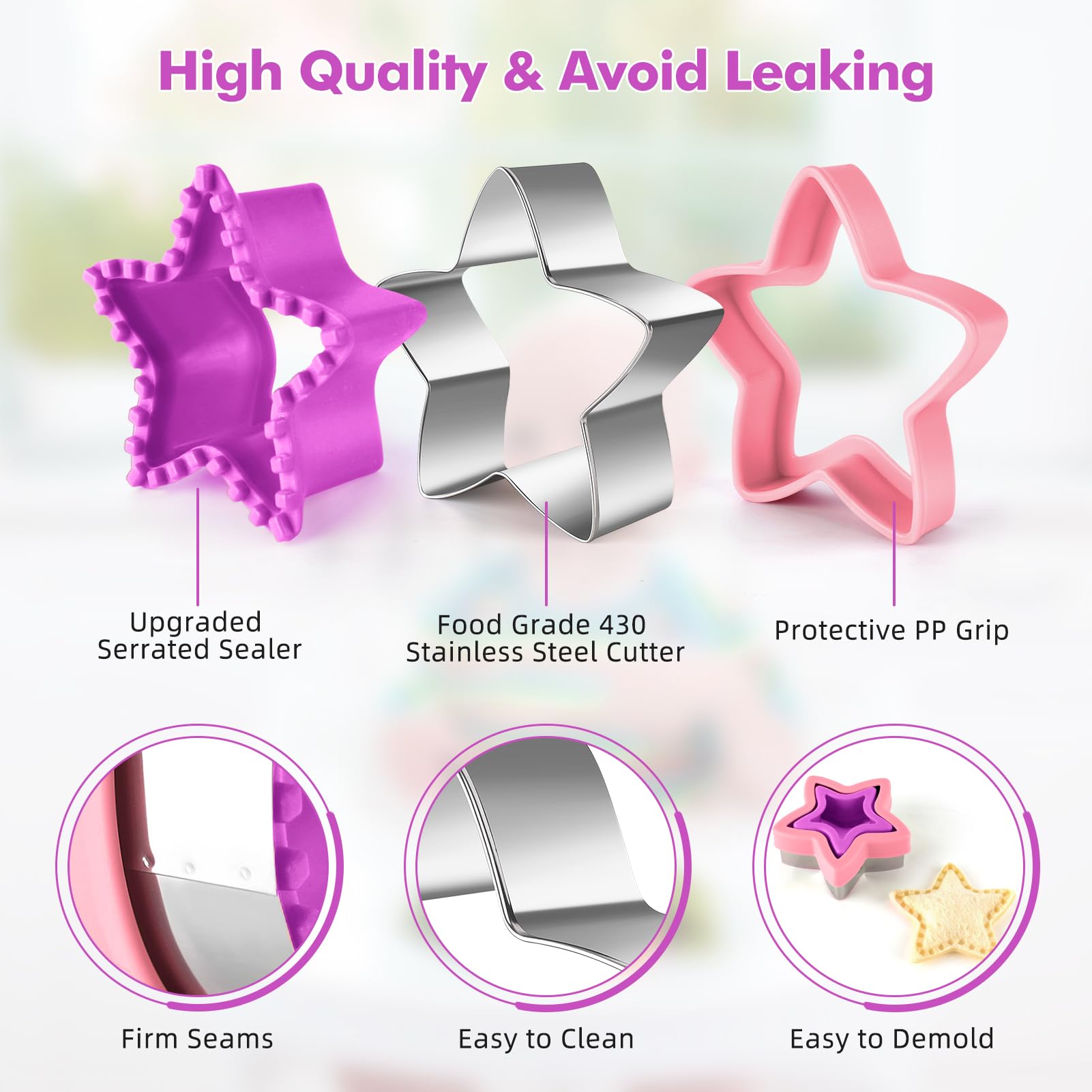 NPET 10-Piece Sandwich Cutter and Sealer Set - Uncrustables Maker for Peanut Butter & Jelly Sandwiches, Kids Lunch DIY Tool with Cookie Cutters (Perfect for School Lunches, Picnics, and Family Snack Time)