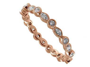Exquisite 14K Rose Gold Diamond Ring for Women - Elegant Engagement, Wedding & Anniversary Jewelry Gift