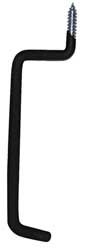 4ERY1 Black Vinyl Coated Screw-In Hooks - Heavy Duty Hanging Hooks for Home, Garage, Kitchen, Bathroom & Outdoor Use