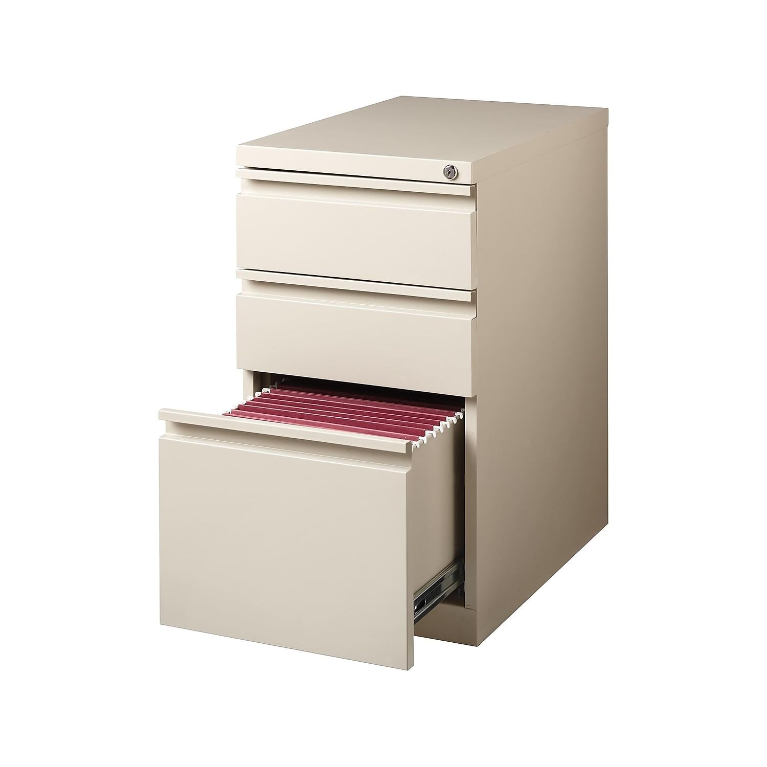 Staples 375798 3-Drawer Mobile File Cabinet in Putty - 20-Inch Rolling Storage for Office Documents | Perfect for Home Office Organization & Small Business Filing