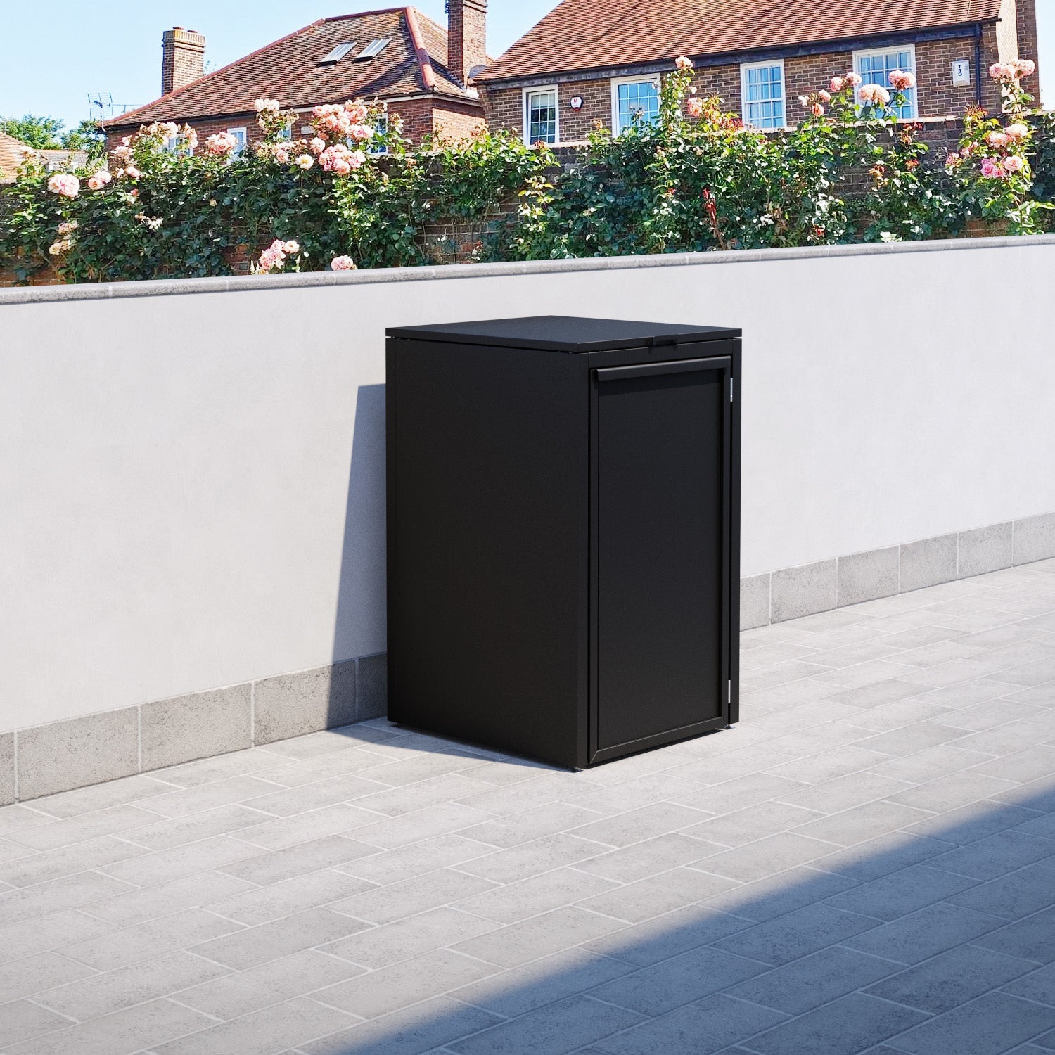 Black 1 Bin Storage Cabinet with Aluminum Door - Perfect for Kitchen, Bathroom, Garage & Office Organization