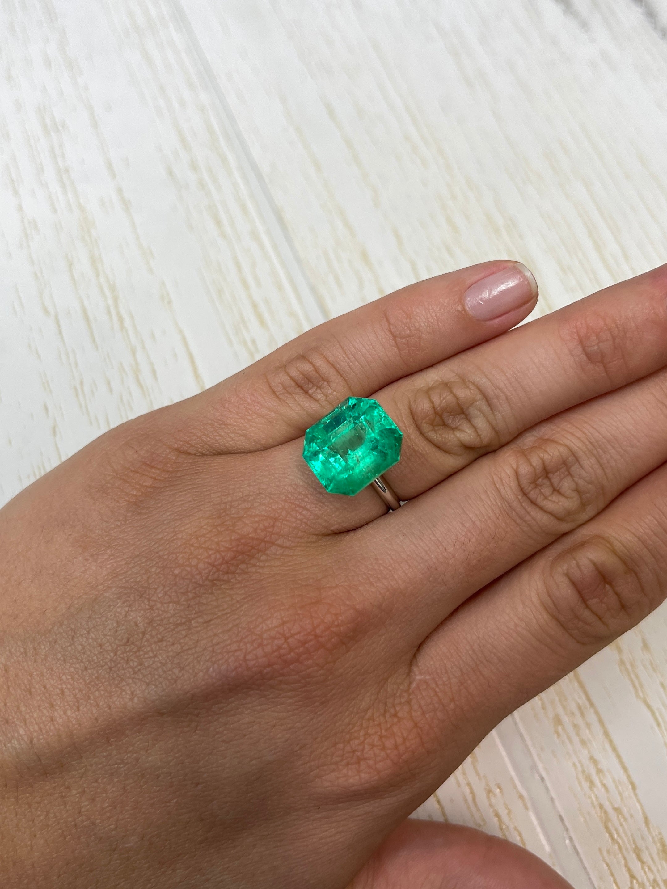 13.22 Carat GIA Certified Muzo Yellowish Green Colombian Emerald - Loose Natural Emerald Cut Gemstone for Jewelry Making & Engagement Rings