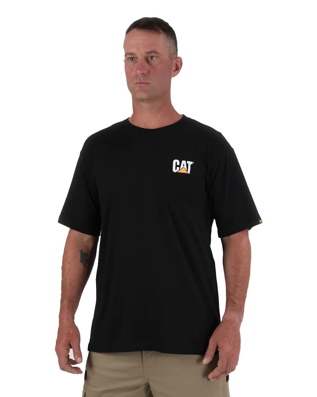 Caterpillar Men's Trademark Cotton T-Shirt - Regular & Big & Tall Sizes - Durable Workwear for Construction & Outdoor Activities
