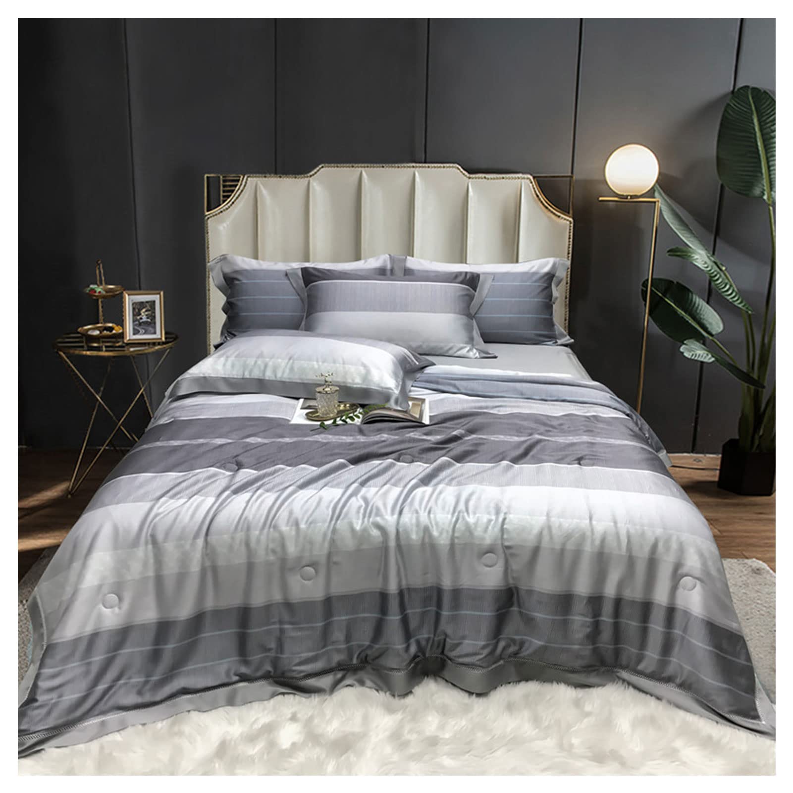 Breathable Tencel Summer Cooling Quilt - Lightweight & Washable Air Conditioning Blanket (D-200x230cm) for Single/Double Bed | Perfect for Hot Sleepers, AC Rooms & Summer Nights