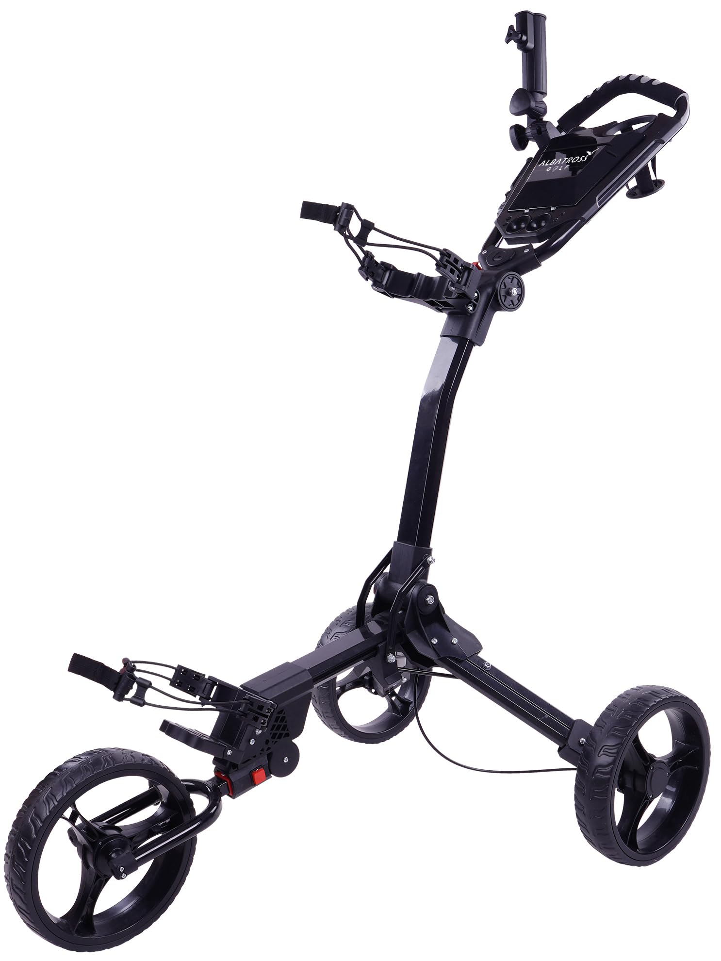 Lightweight Folding Golf Push Cart - Portable Walking Trolley with Golf Bag Holder | Perfect for Golf Courses, Driving Ranges & Outdoor Practice