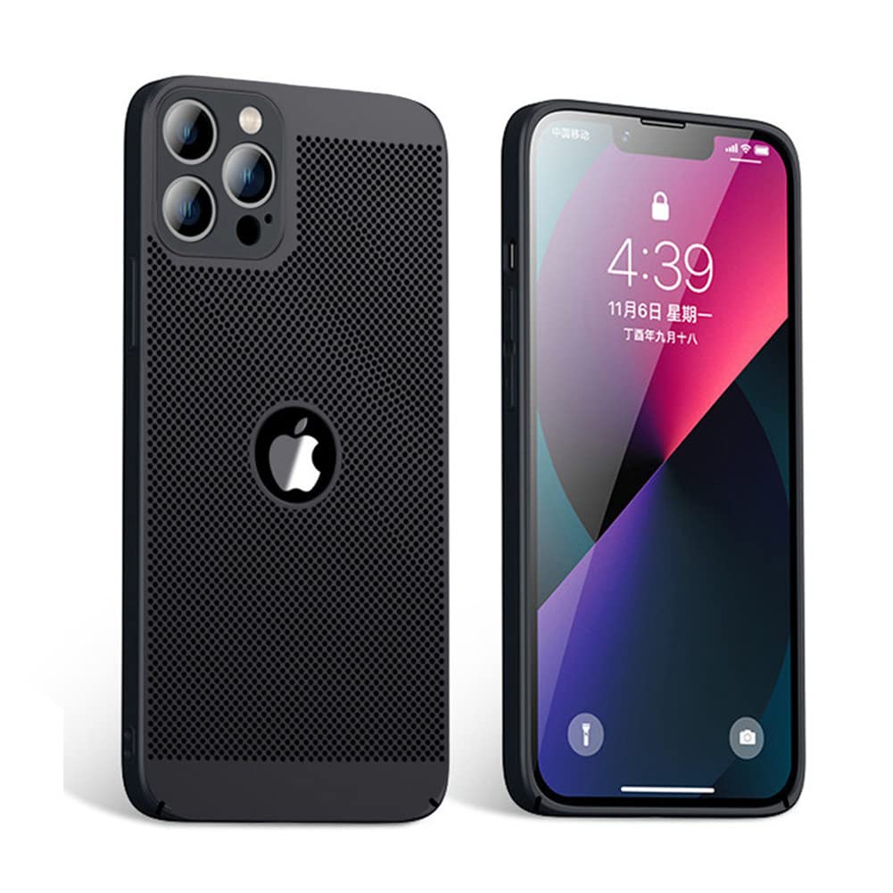 Ultra-Thin Slim Fit iPhone 12 Pro Max Case - Breathable & Heat Dissipating Protective Cover with Skin-Touch Feel for iPhone 12 Pro Max 6.7 inch (2020) - Perfect for Daily Use, Work & Outdoor Activities - Black