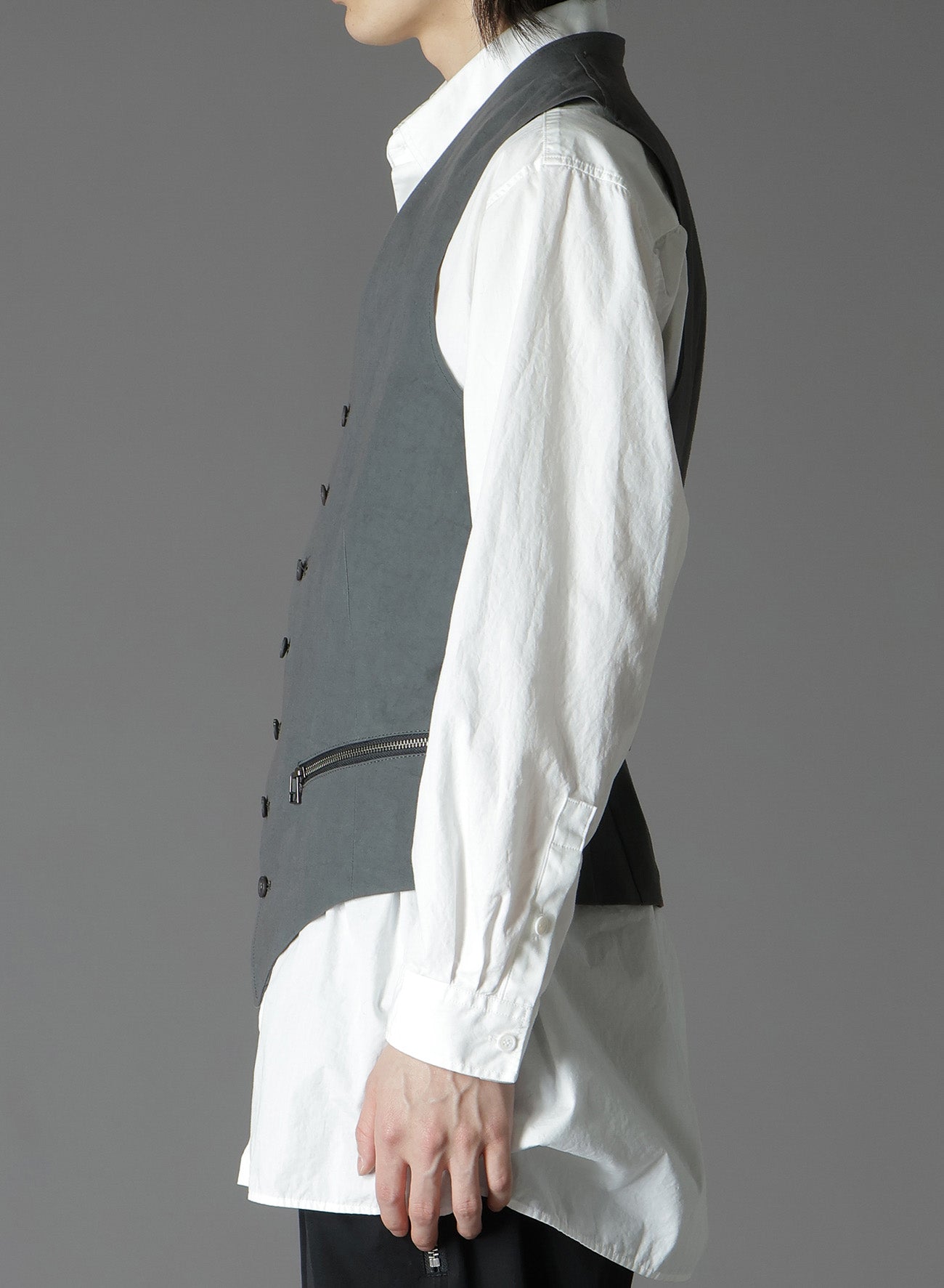 COTTON ZAZA CROSS WA ZIPPER POCKET VEST - Men's Casual Streetwear Jacket for Outdoor Activities & Urban Fashion