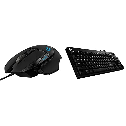 Logitech G610 Orion Red Backlit Mechanical Gaming Keyboard & G502 Hero High Performance Gaming Mouse Bundle - Wired USB Keyboard with Cherry MX Red Switches & 25K DPI Optical Mouse for PC Gaming, Esports, Streaming and Office Work
