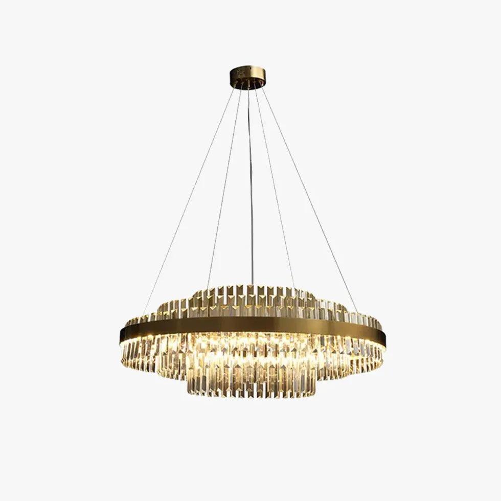 Modern Vertical Flat Crystal Pendant Light - Elegant Ceiling Lighting for Dining Room, Kitchen, or Bedroom Decor
