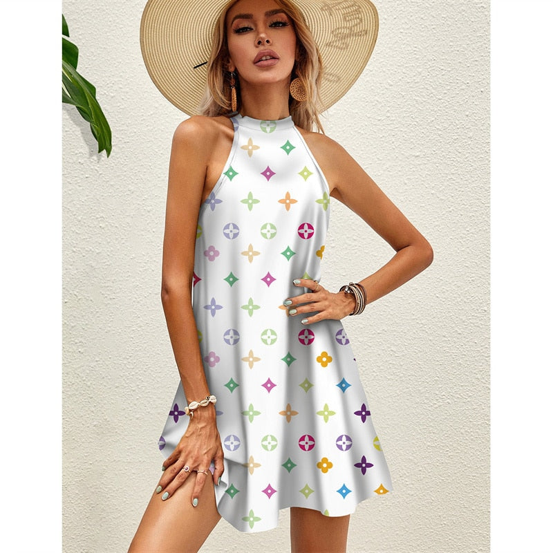 Boho Beach Sundress for Women - Flowy Summer Maxi Dress with Pockets, Perfect for Beach Vacation, Pool Party & Casual Outings