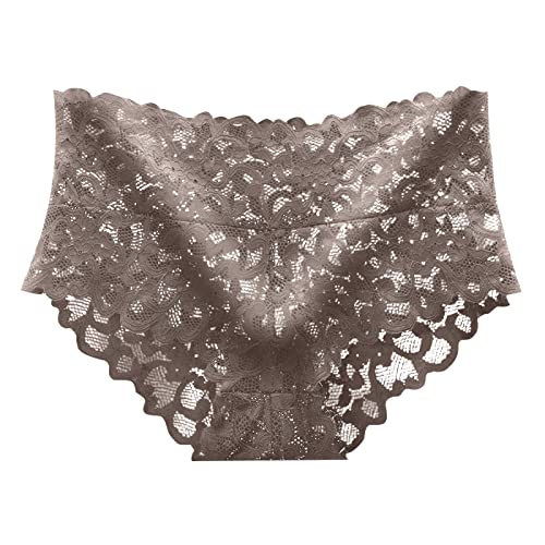Sexy Lace Low Rise Panties for Women - Ultra Soft Seamless Bubble Butt Underwear - Comfortable Ladies' Underwear (Coffee, XL) - Perfect for Everyday Wear, Date Night & Special Occasions